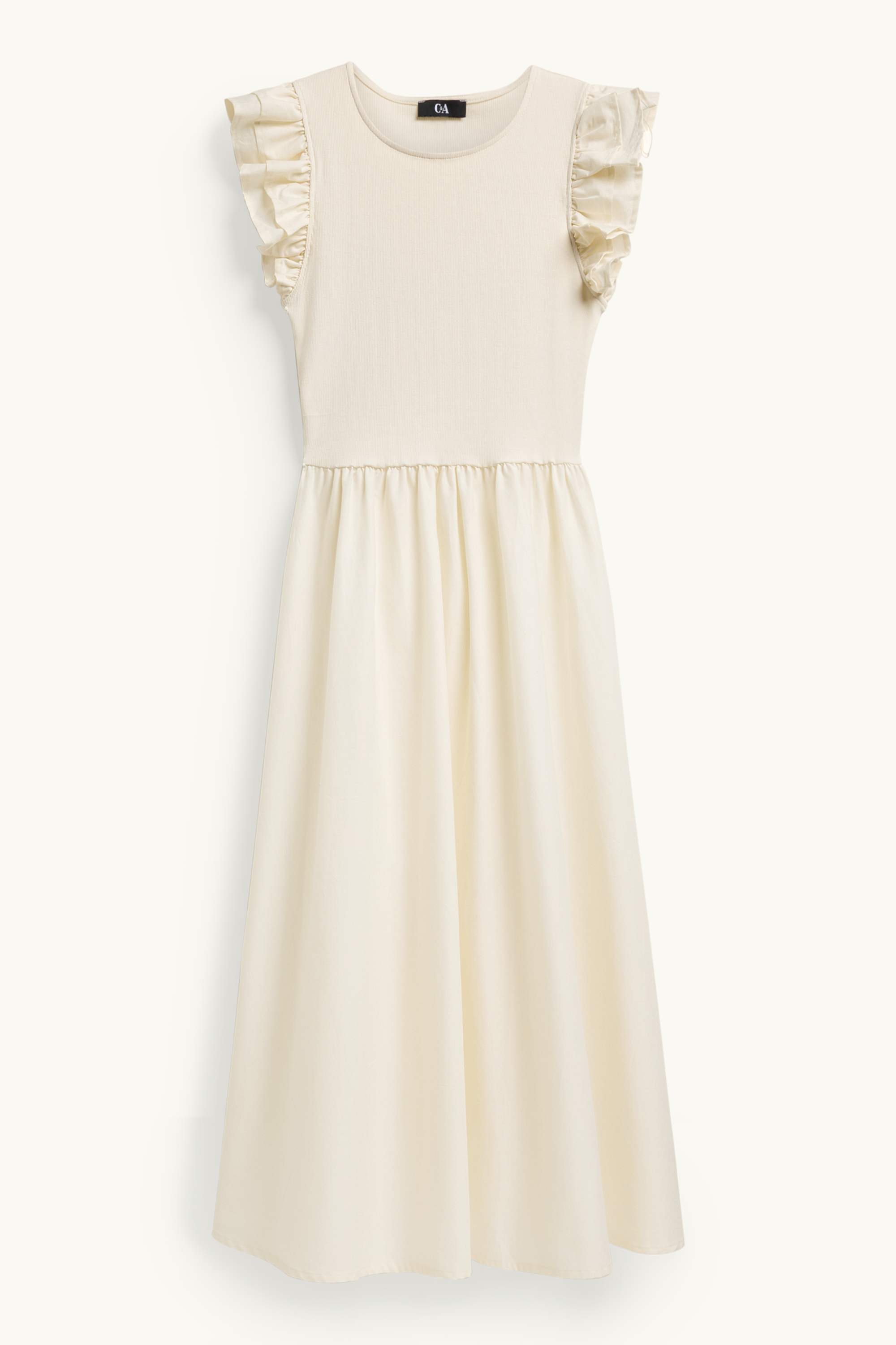 Fit & flare dress - ribbed cremewhite