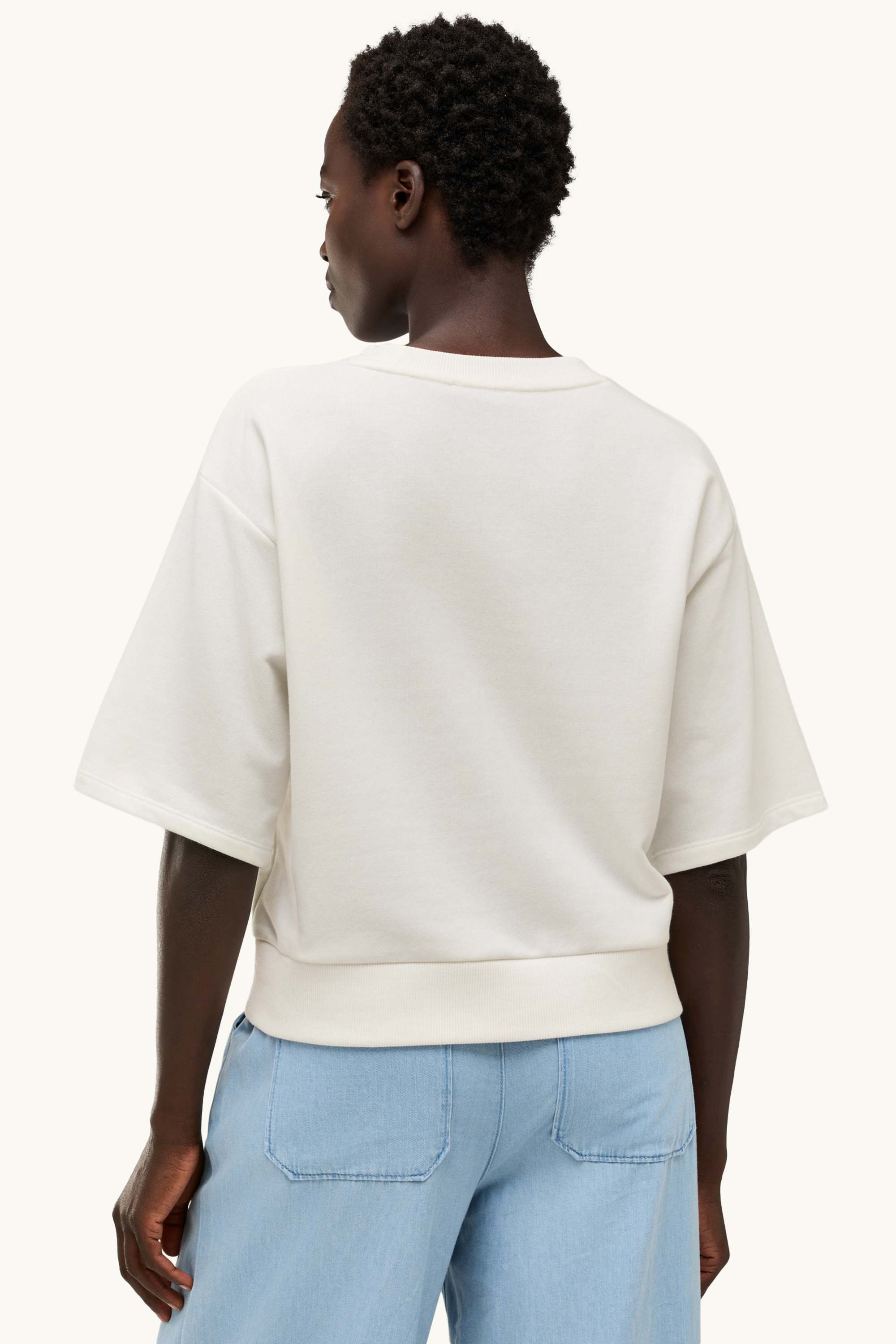 Sweatshirt - floral - shiny white
