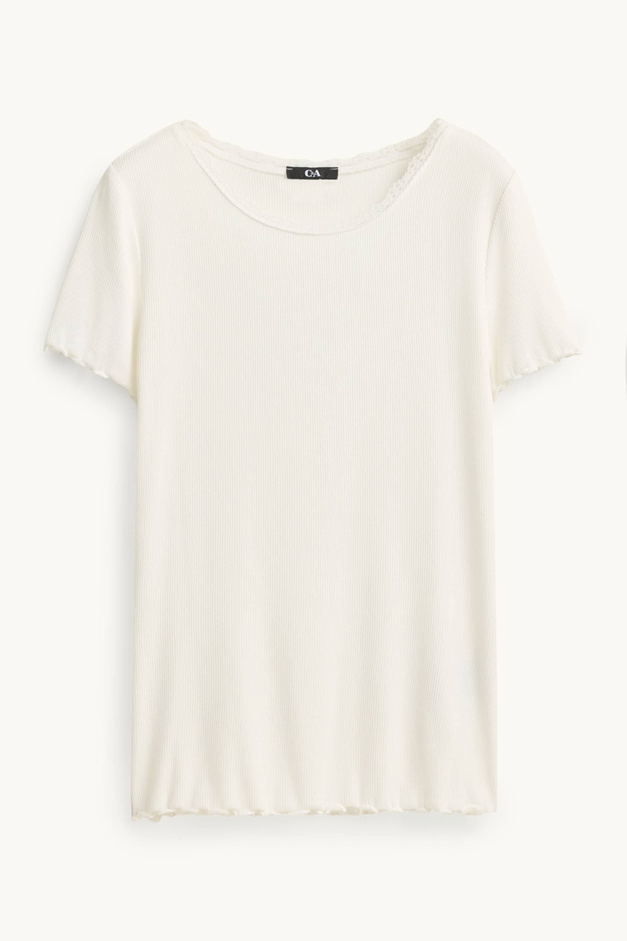 T-shirt - relaxed fit - ribbed white