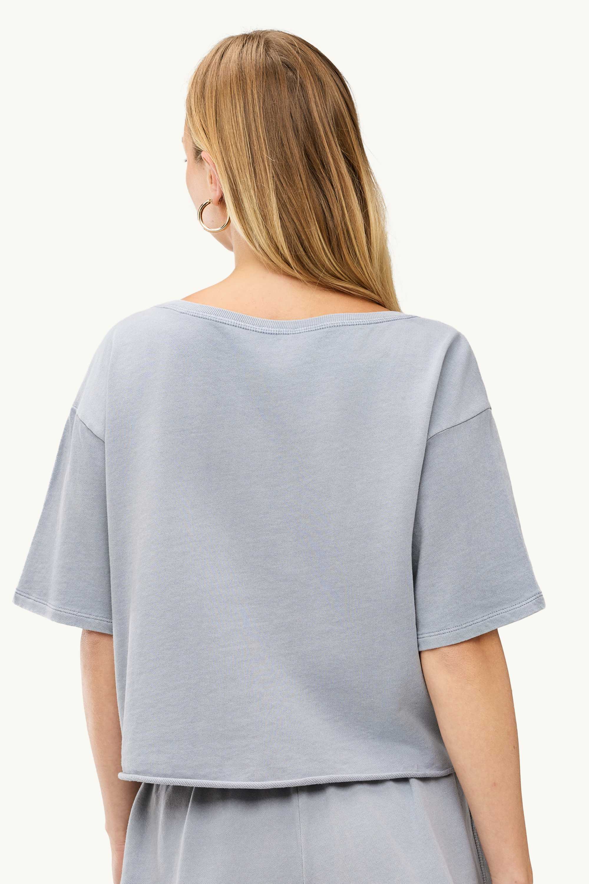 Cropped T-shirt - oversized light gray