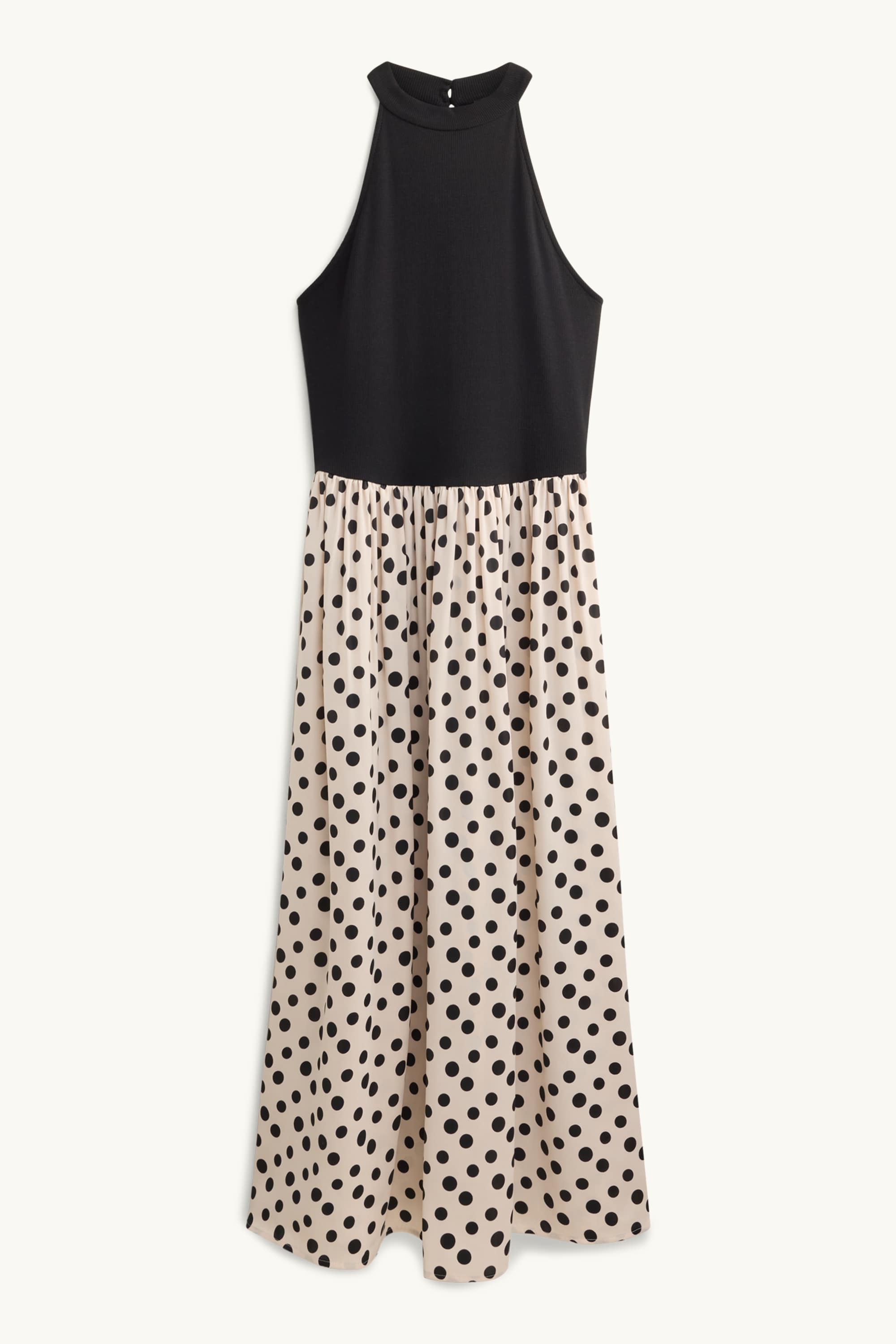 Fit & flare dress - polka dot white / black