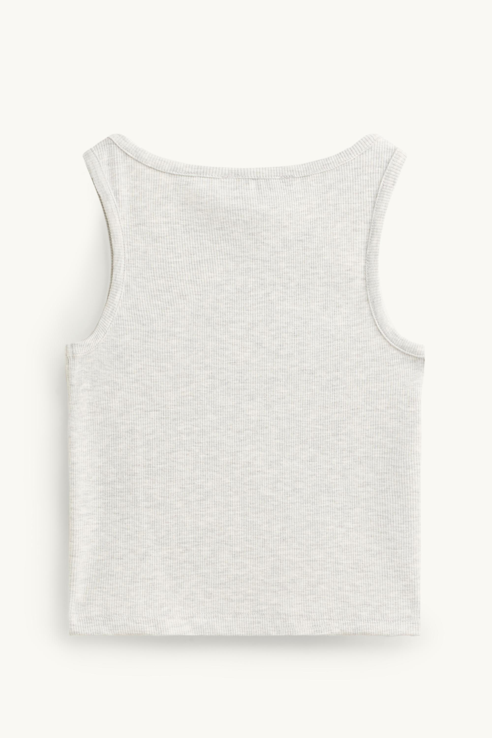 Star - top with rhinestones - ribbed light gray