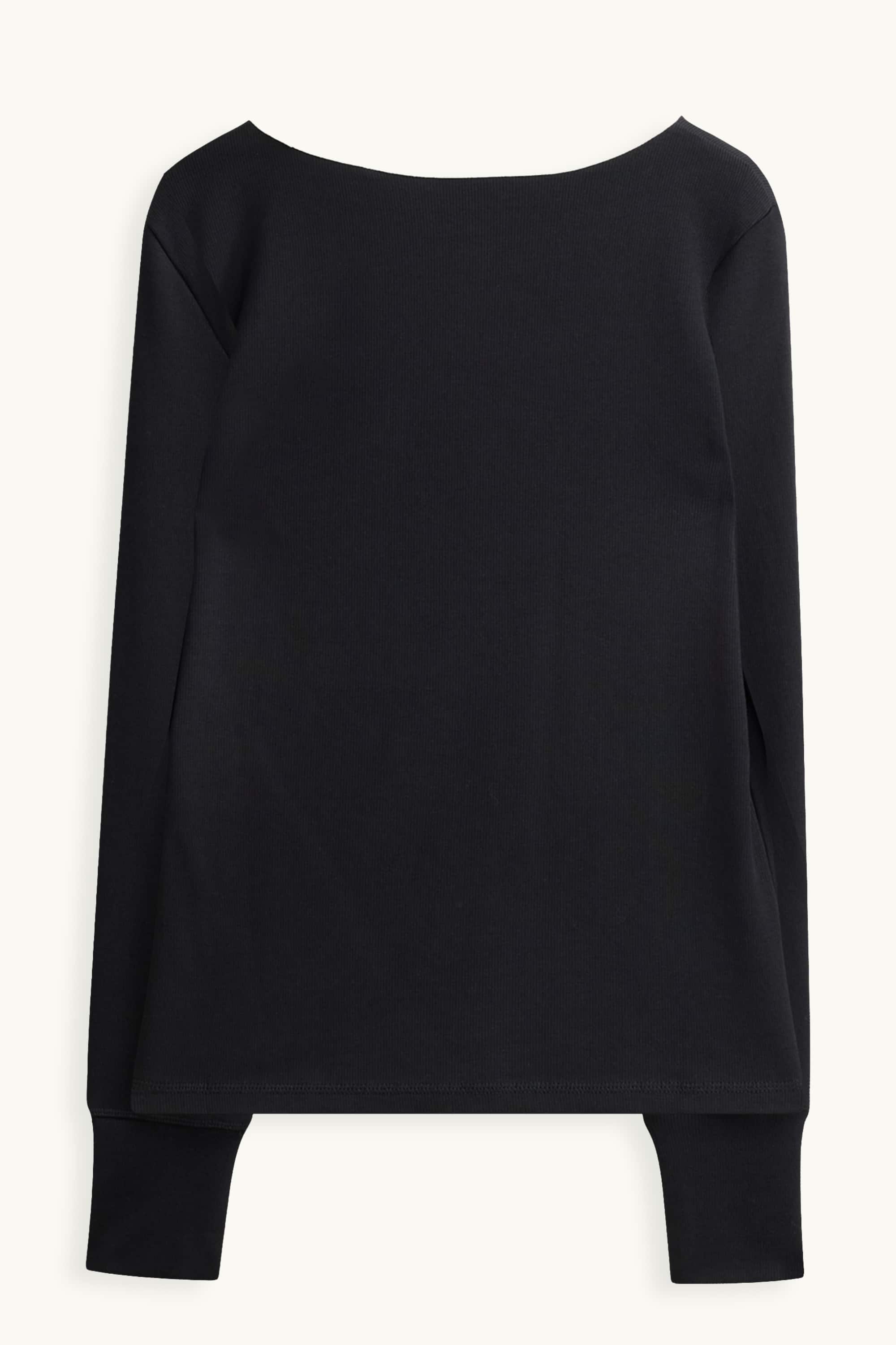 Long sleeve top - slim fit black / white