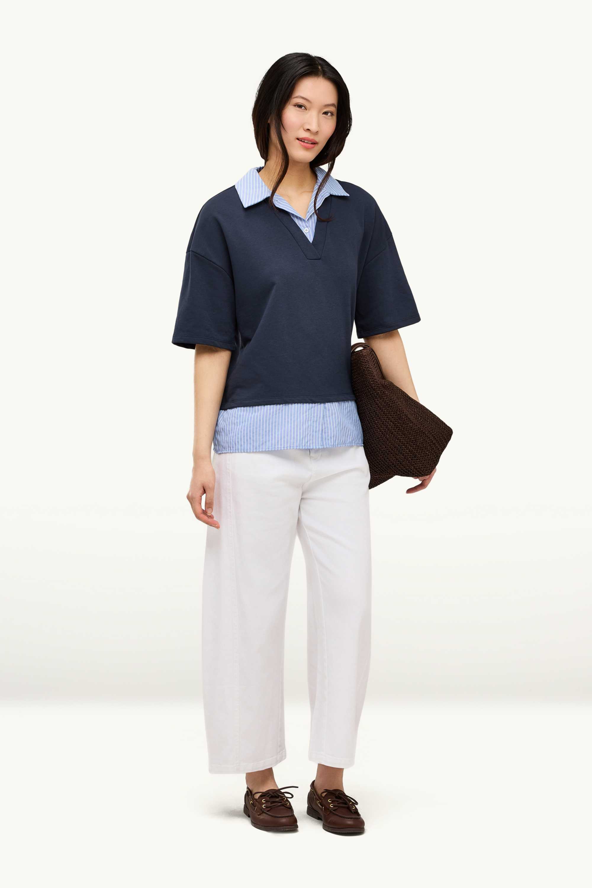 Sweatshirt - 2-in-1 look blue