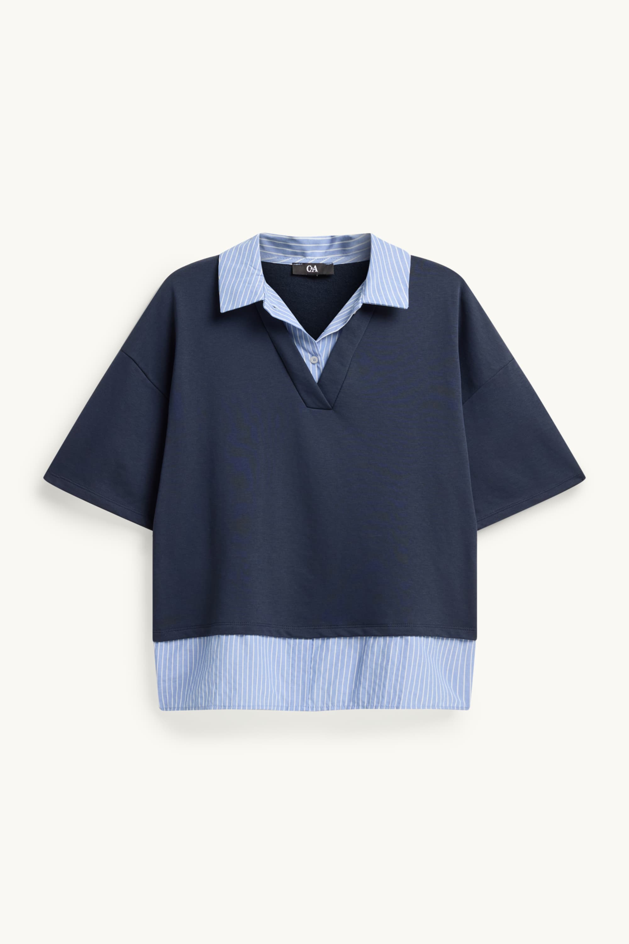 Sweatshirt - 2-in-1 look blue