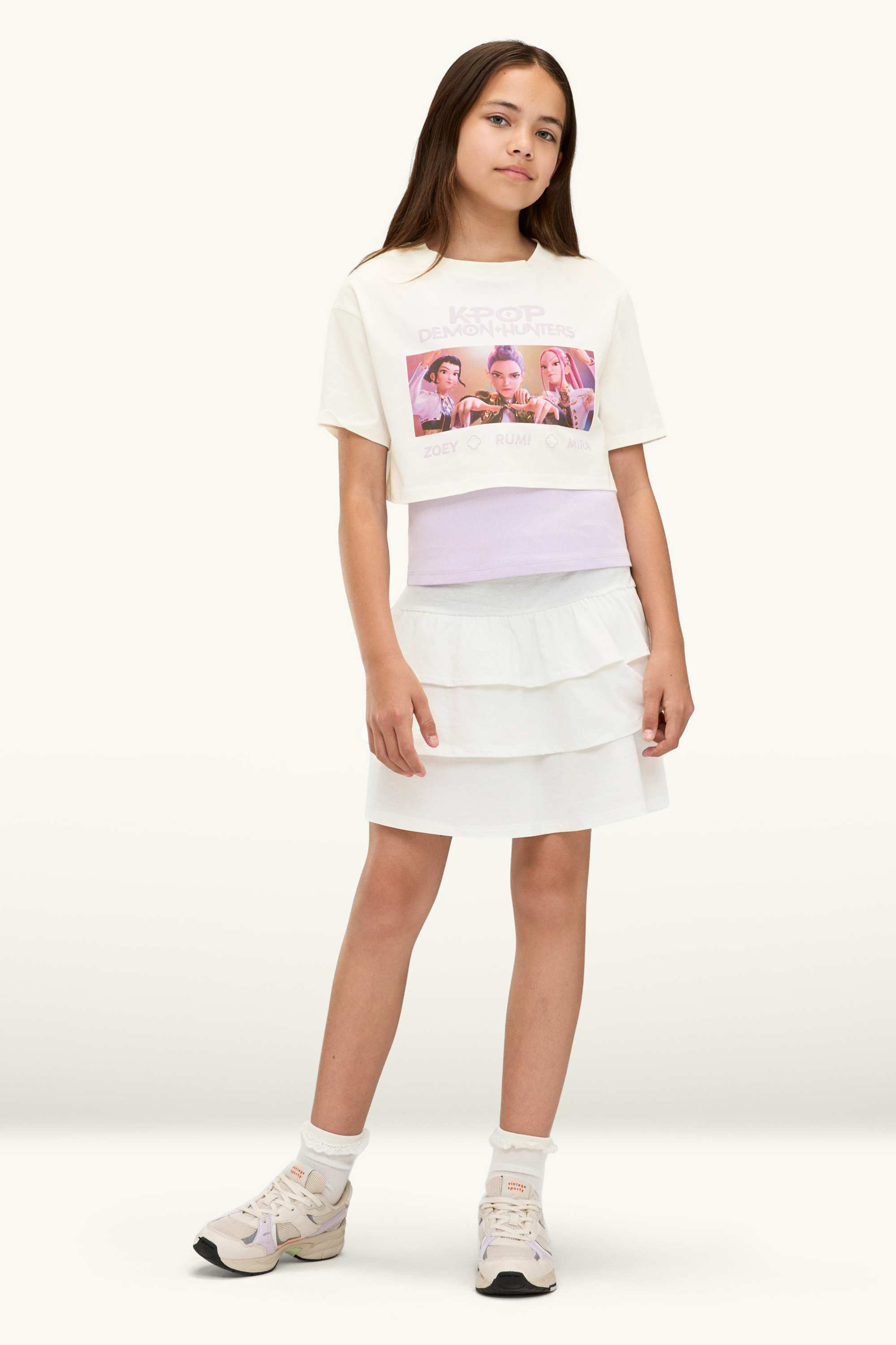 KPop Demon Hunters - set - short sleeve T-shirt and top - 2 piece purple / white