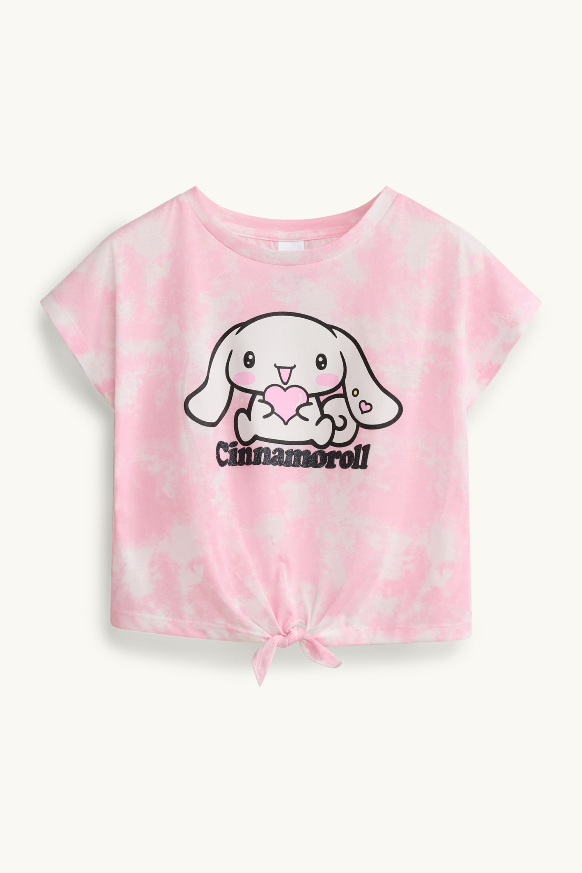 Cinnamoroll - short sleeve T-shirt - shiny - patterned white / rose