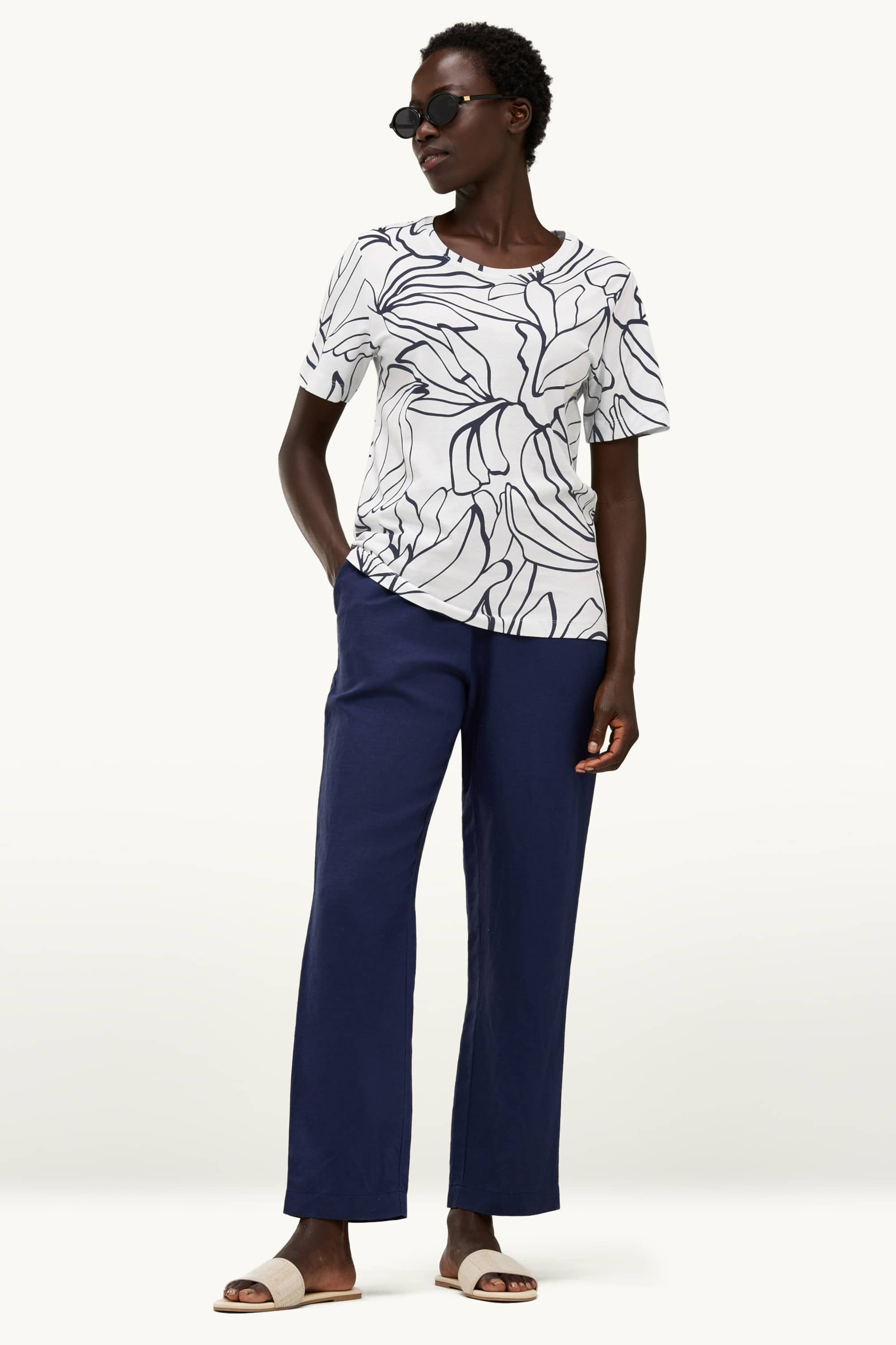 T-shirt - regular fit - patterned white / black