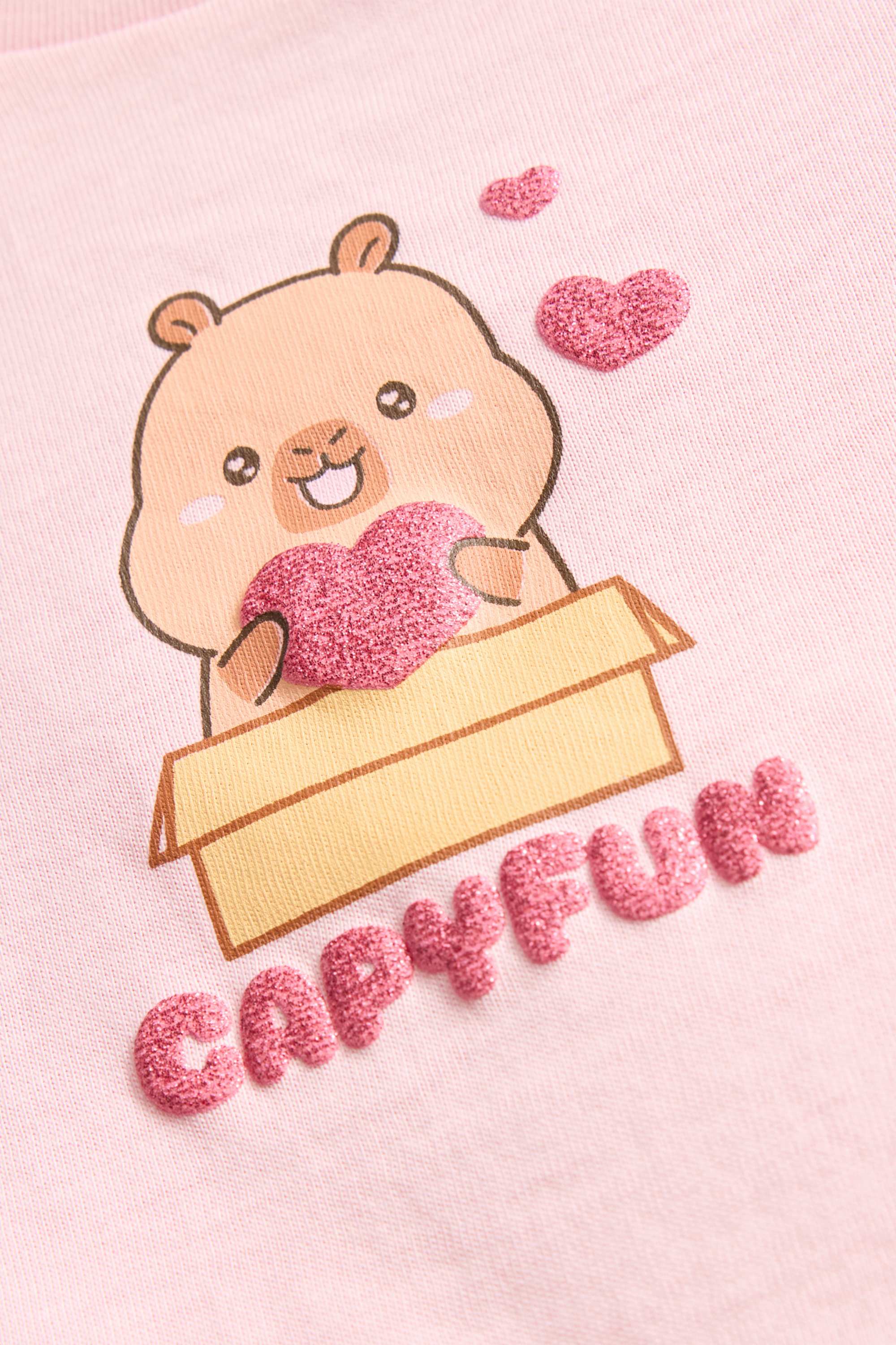 CapyFun - short sleeve T-shirt - shiny rose