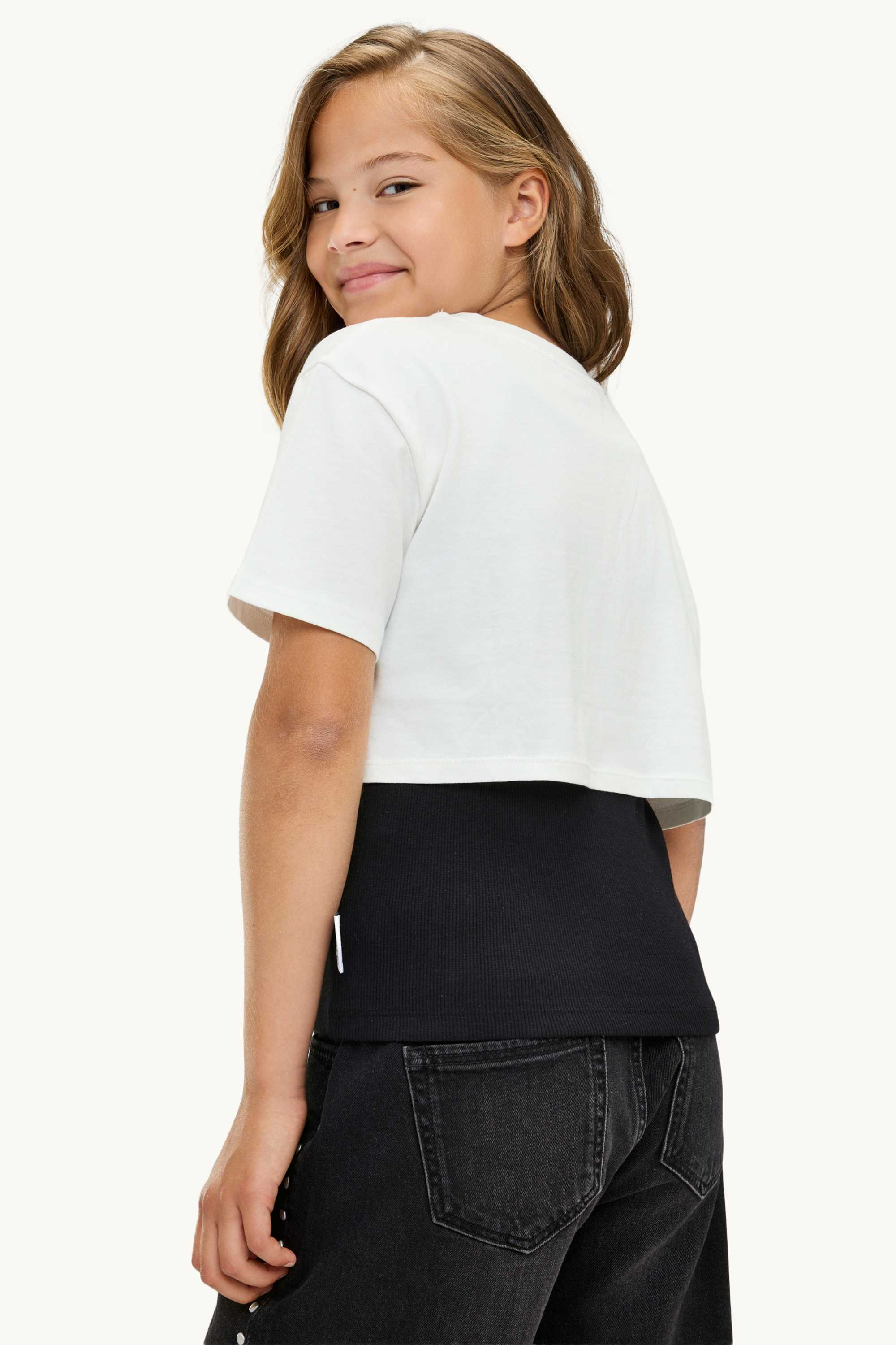 SmileyWorld® - set - short sleeve T-shirt and top - 2 piece white / black