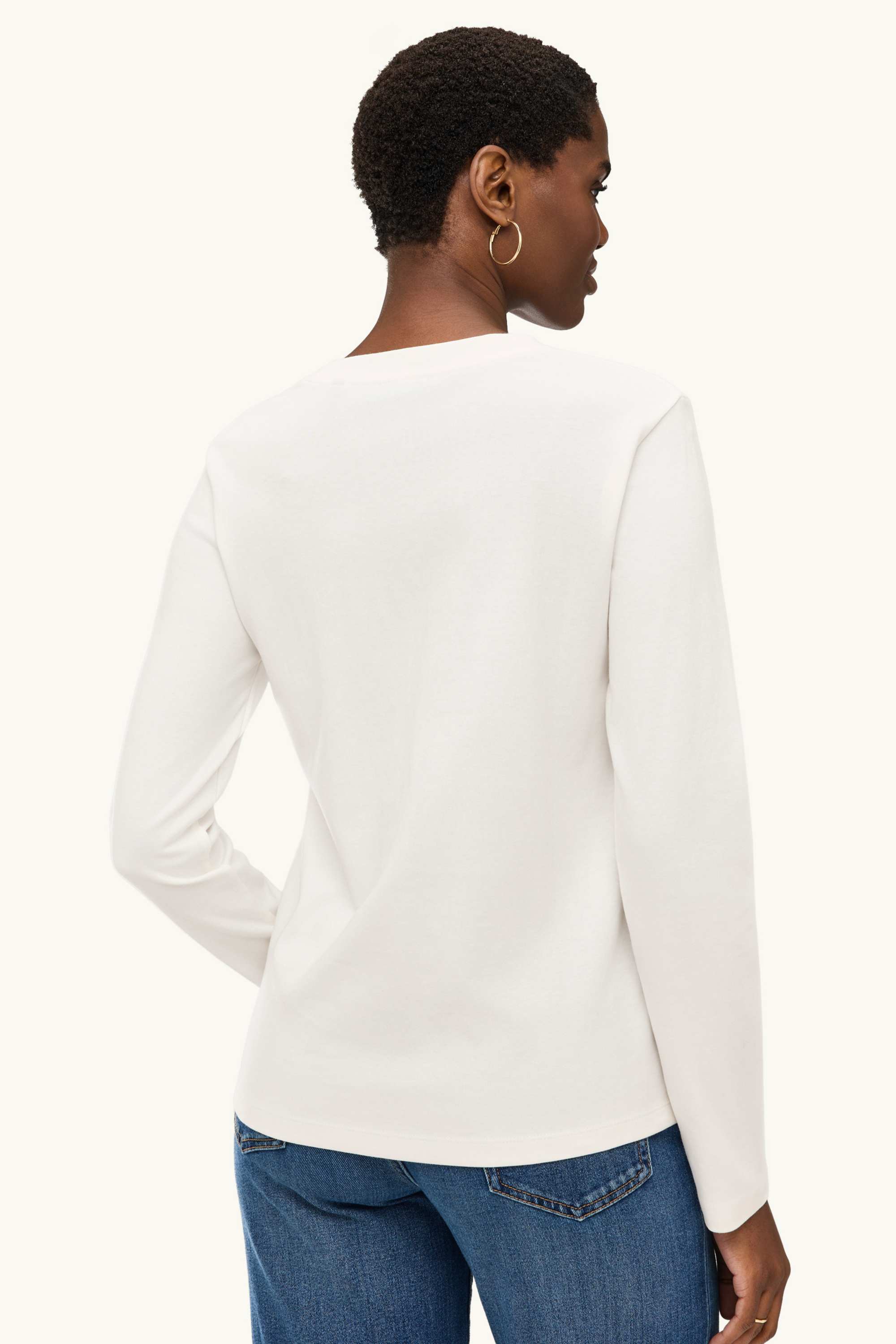 Long sleeve top - regular fit cremewhite