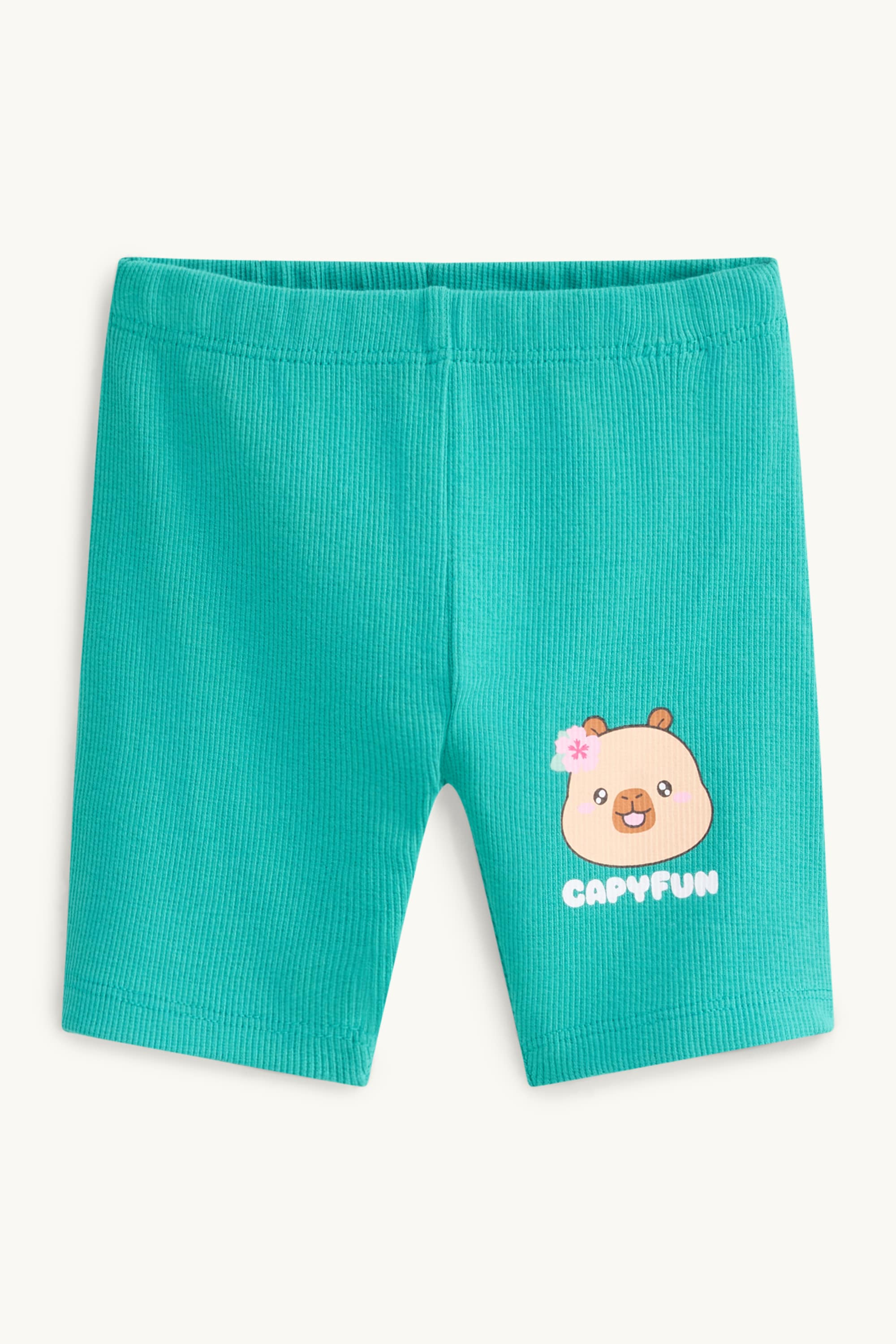 CapyFun - set - short sleeve T-shirt and shorts - 2 piece white / turquoise