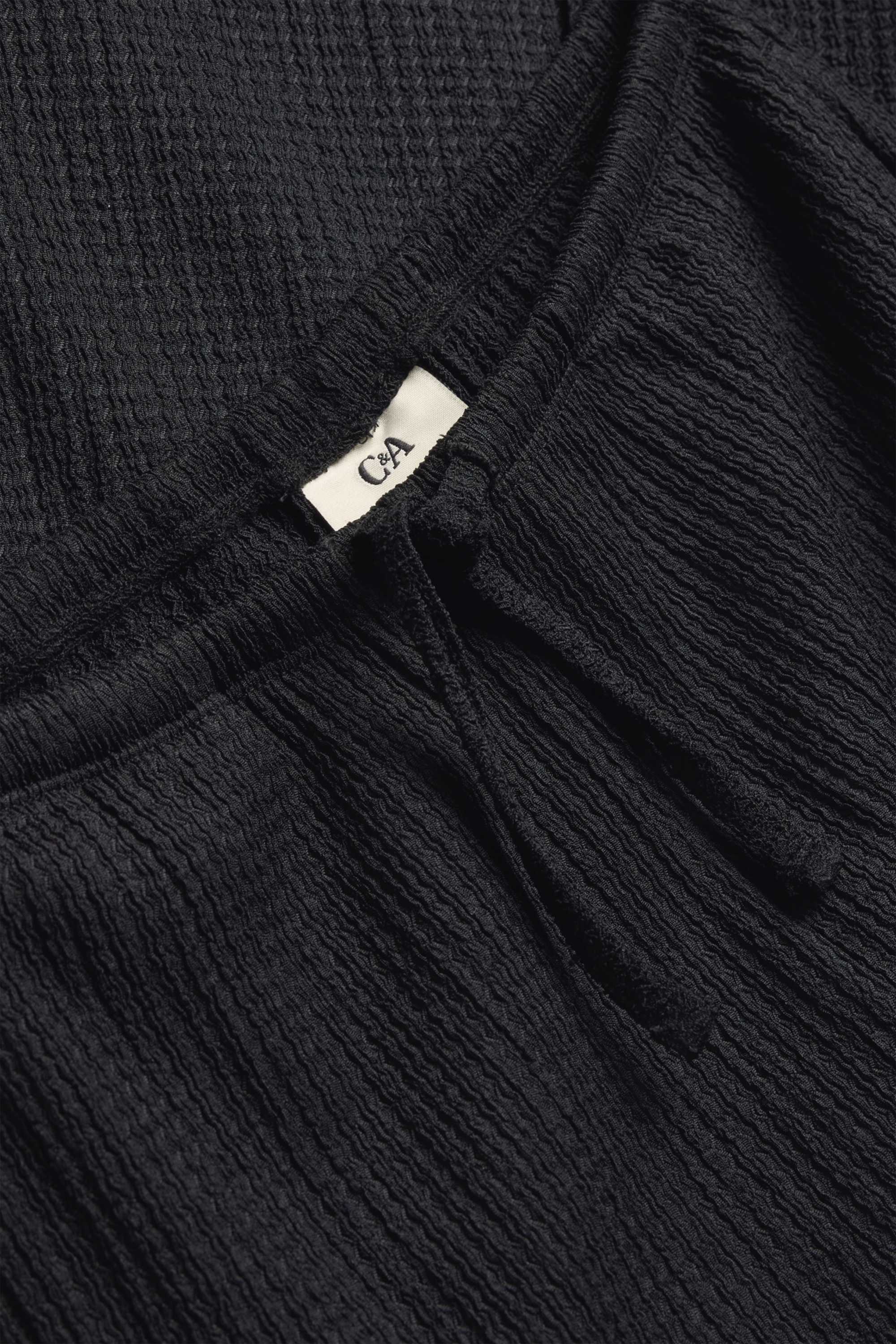 Cloth trousers - palazzo - textured black