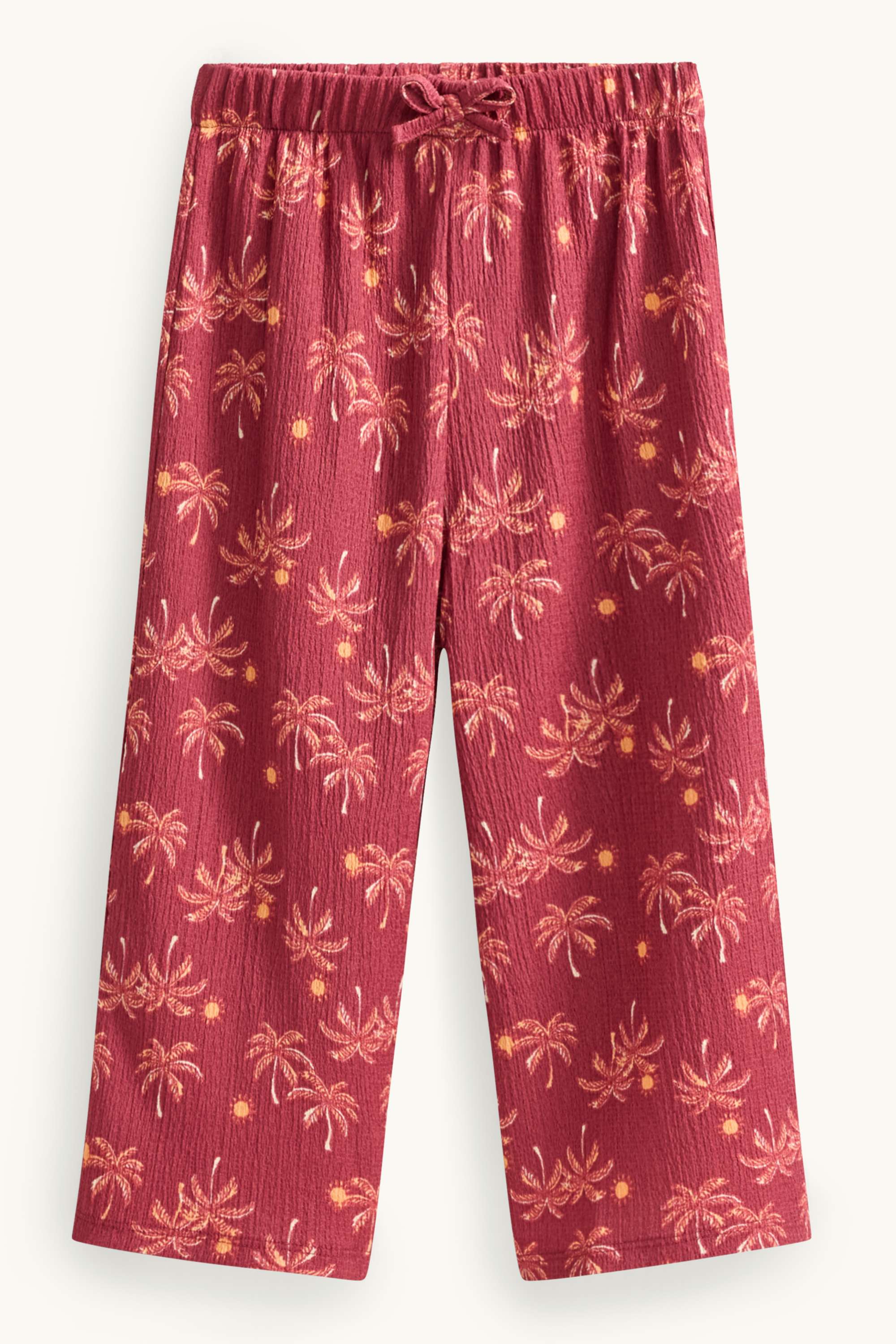 Palms and flamingo - set - top and cloth trousers - 2 piece white / red