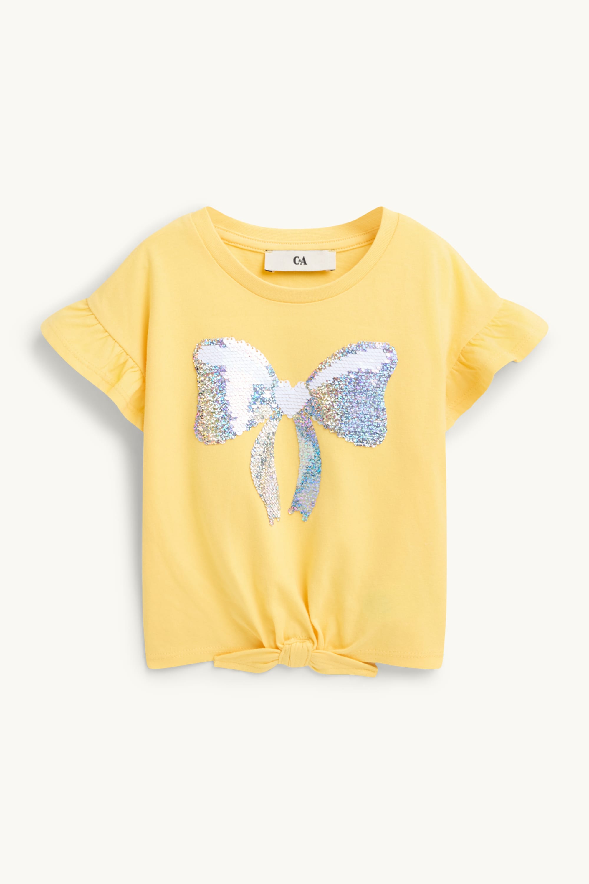Bow - short sleeve T-shirt - shiny yellow