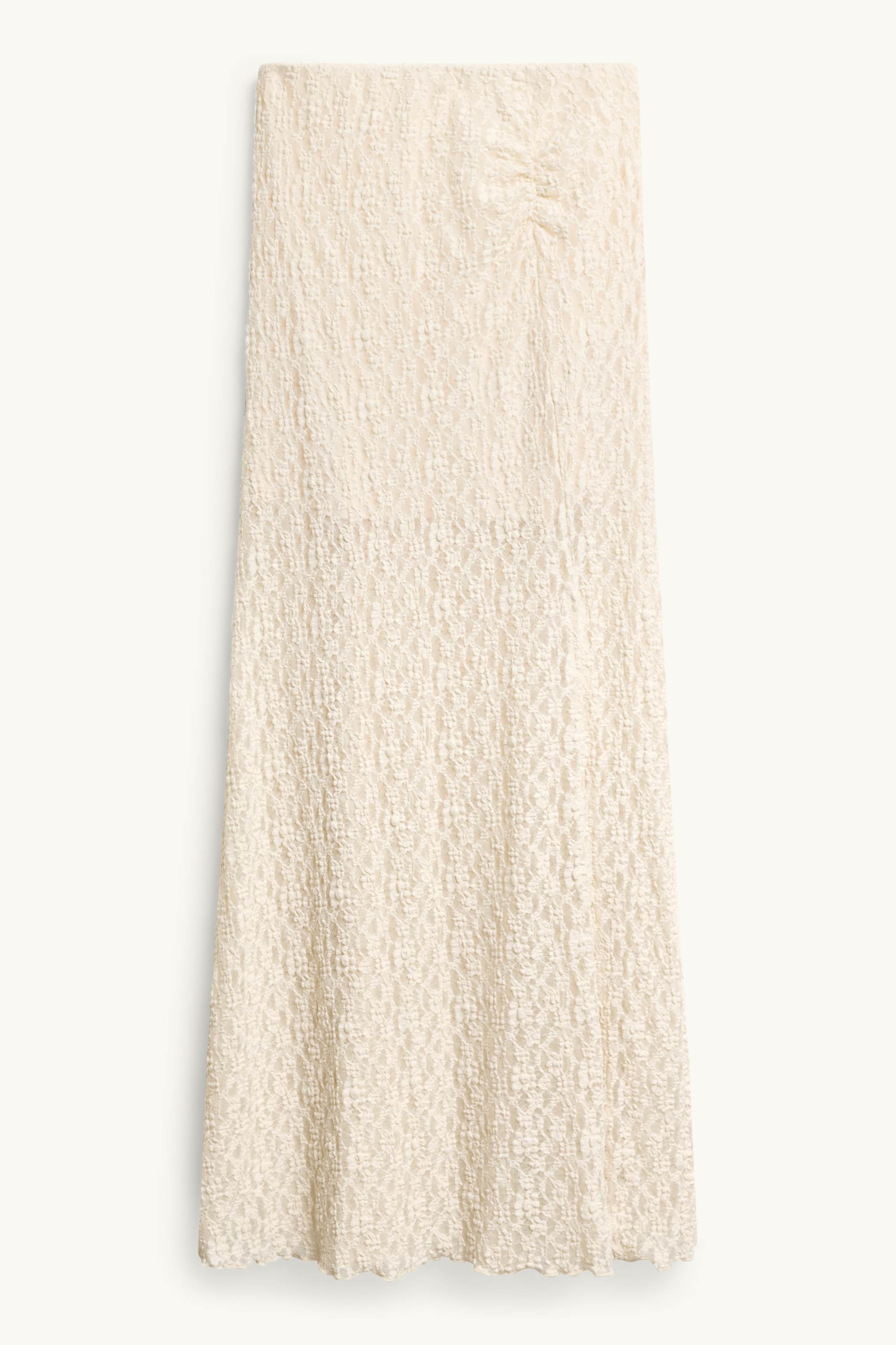 Skirt with slit - textured creme