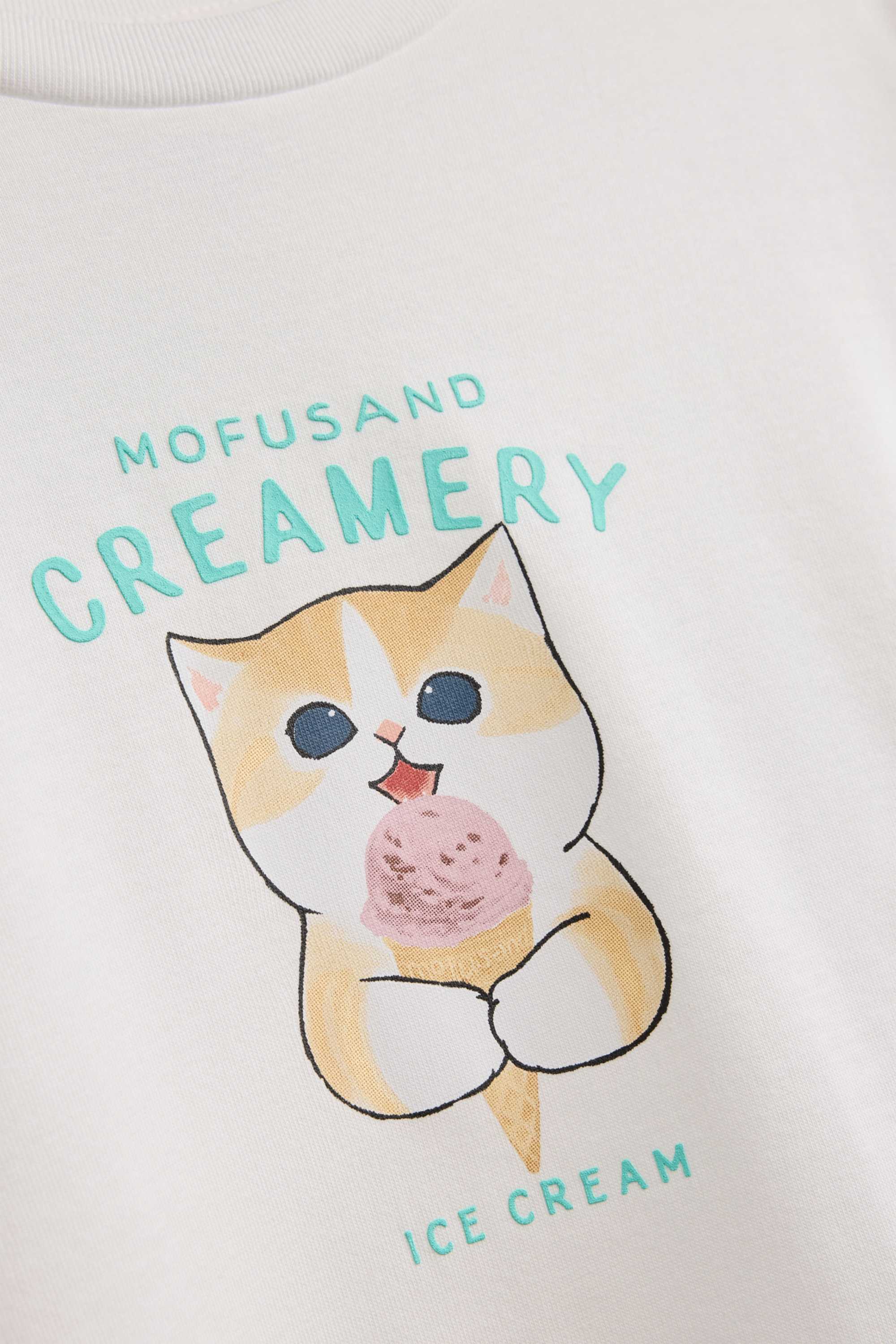 Mofusand - short sleeve T-shirt - oversized white