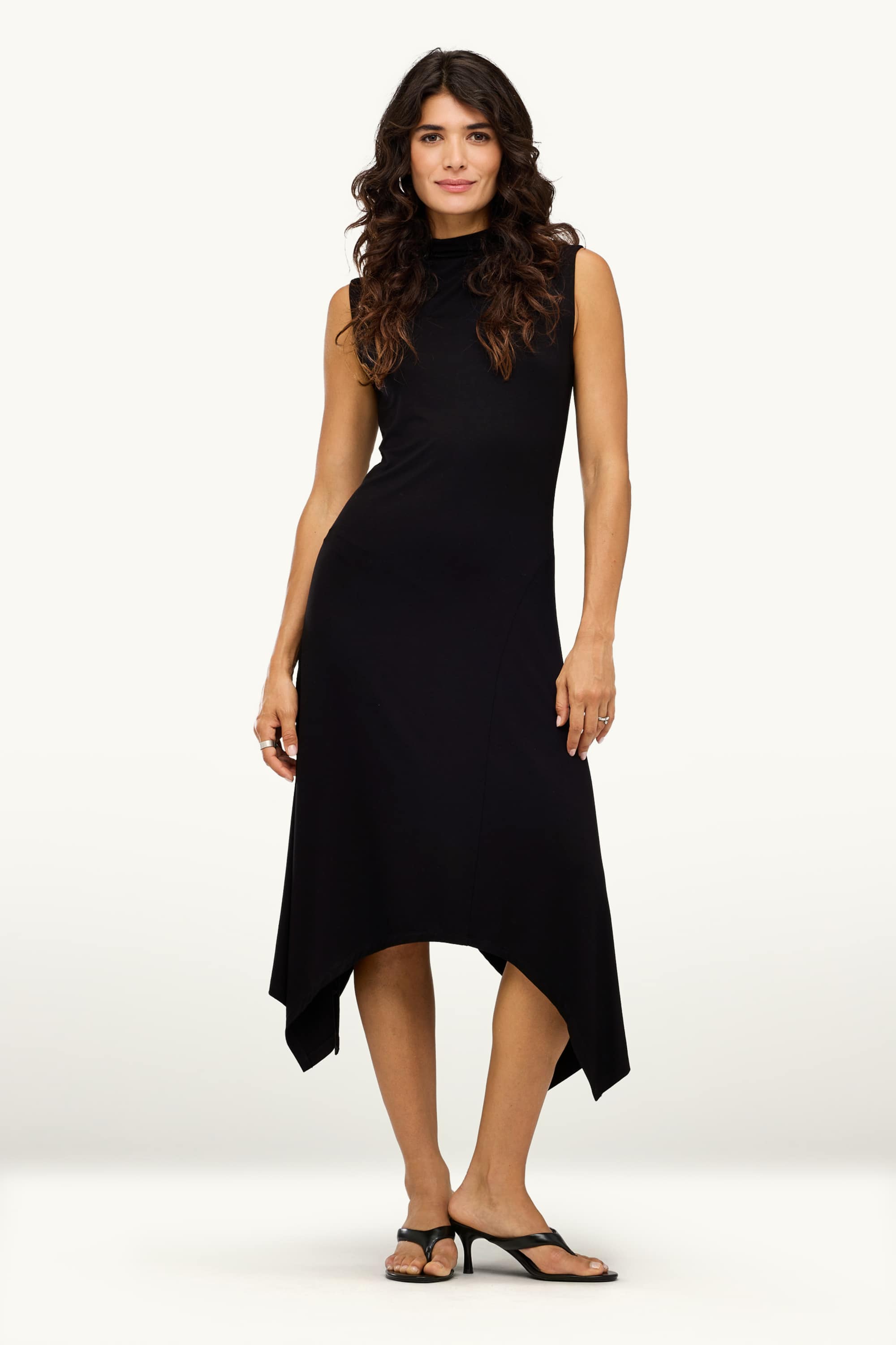 Viscose dress - straight fit black