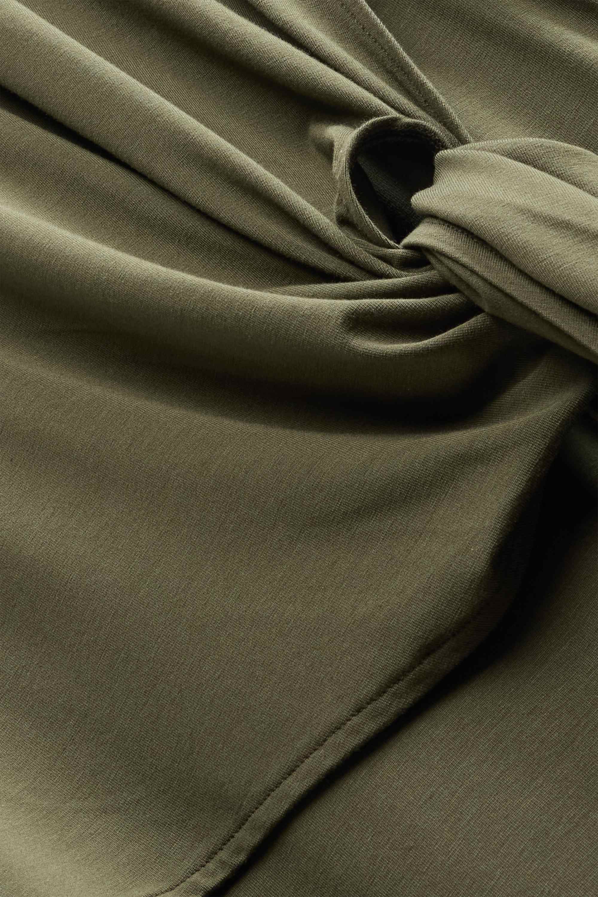 Viscose dress - straight fit khaki