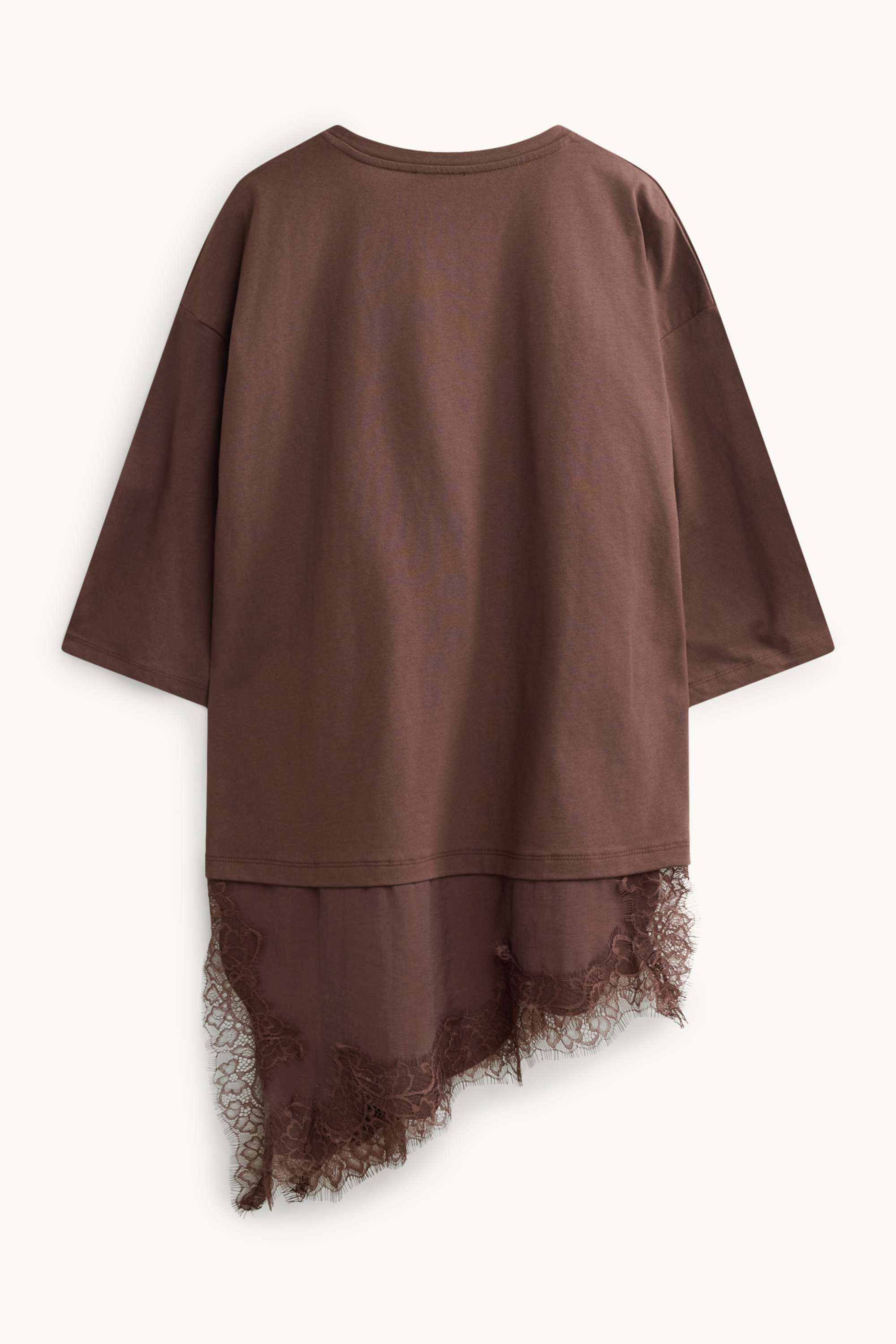 T-shirt - regular fit - 2-in-1 look dark brown