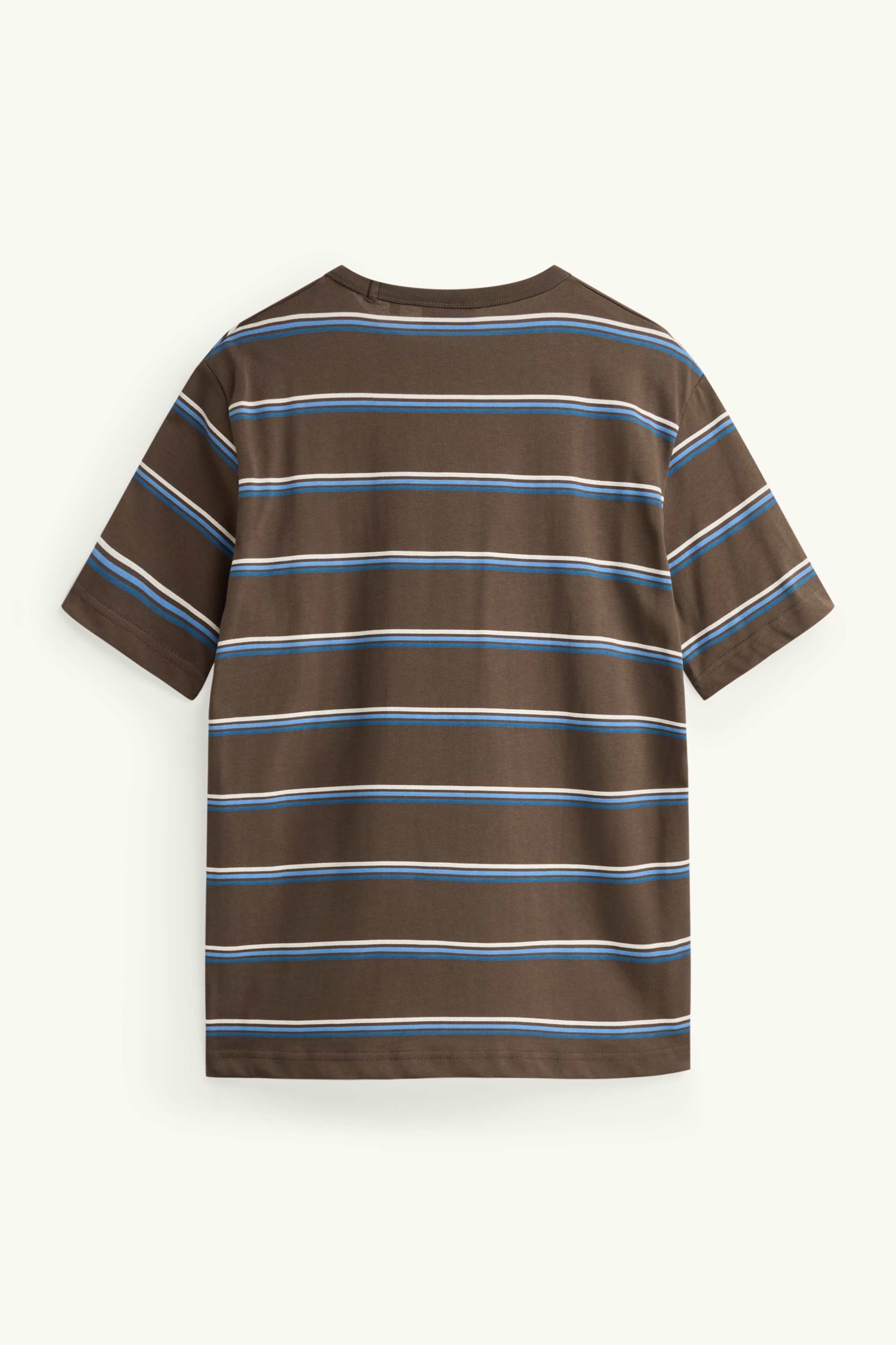 T-shirt - regular fit - striped brown / blue
