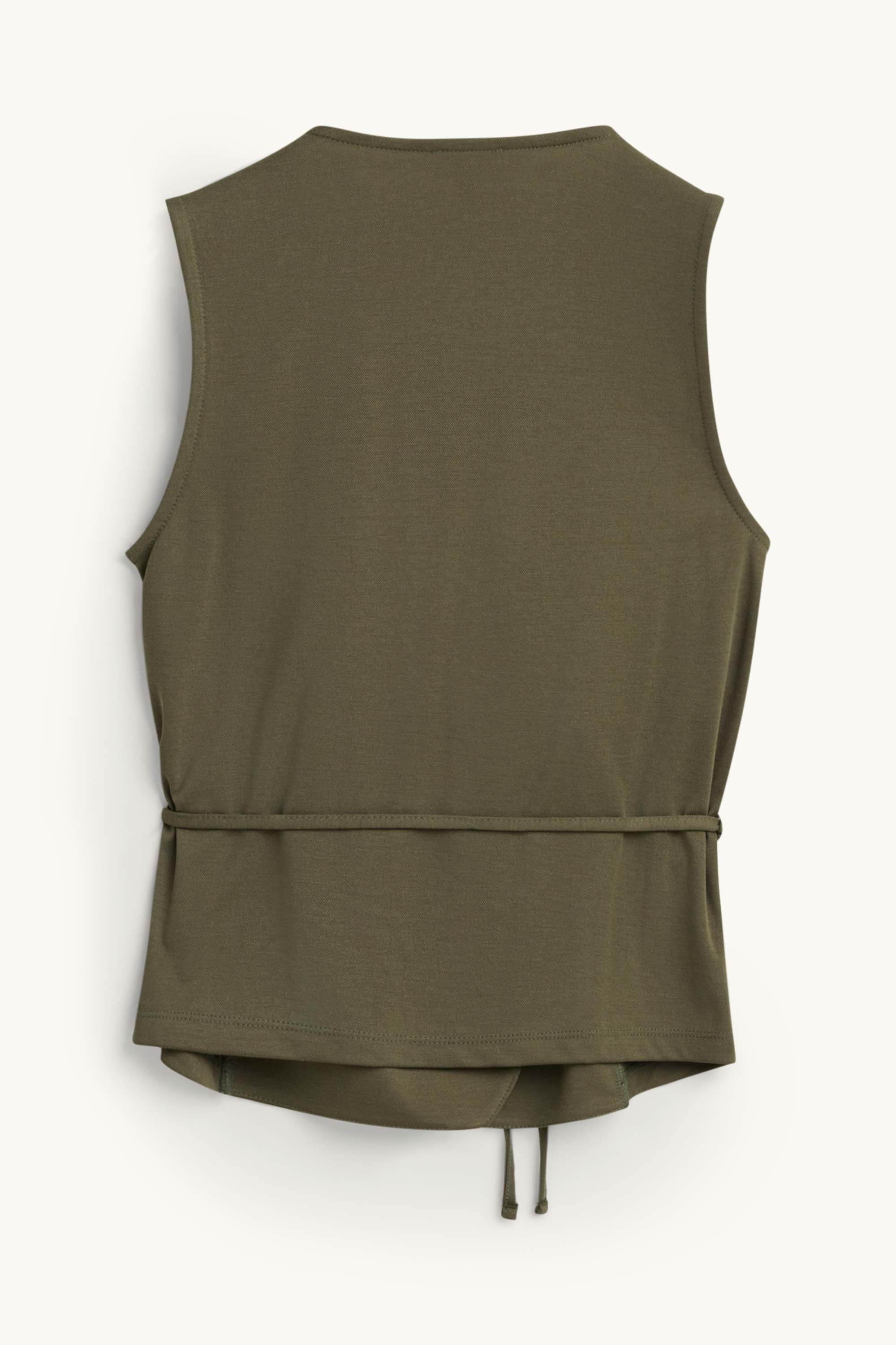 V-neck wrap top dark green