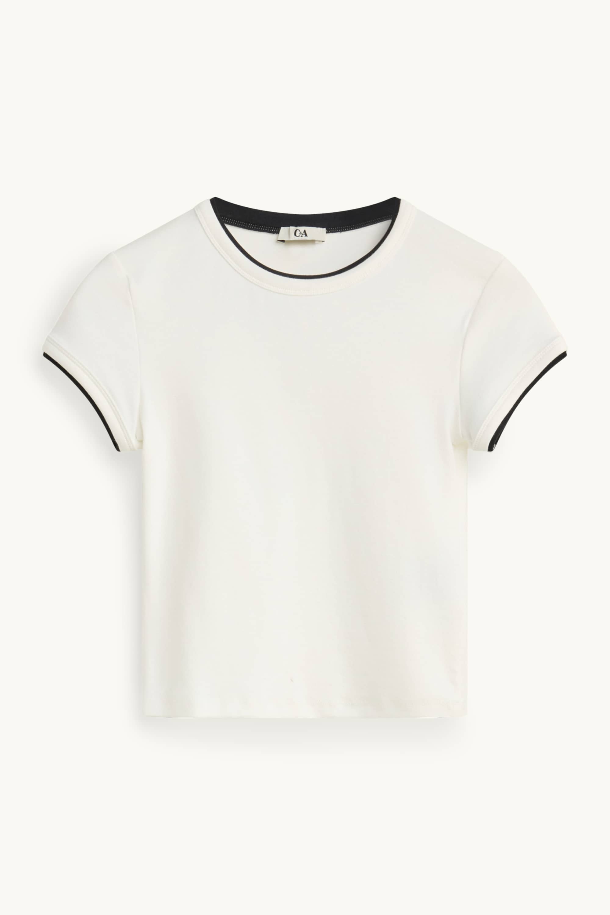 T-shirt - slim fit - 2-in-1 look cremewhite