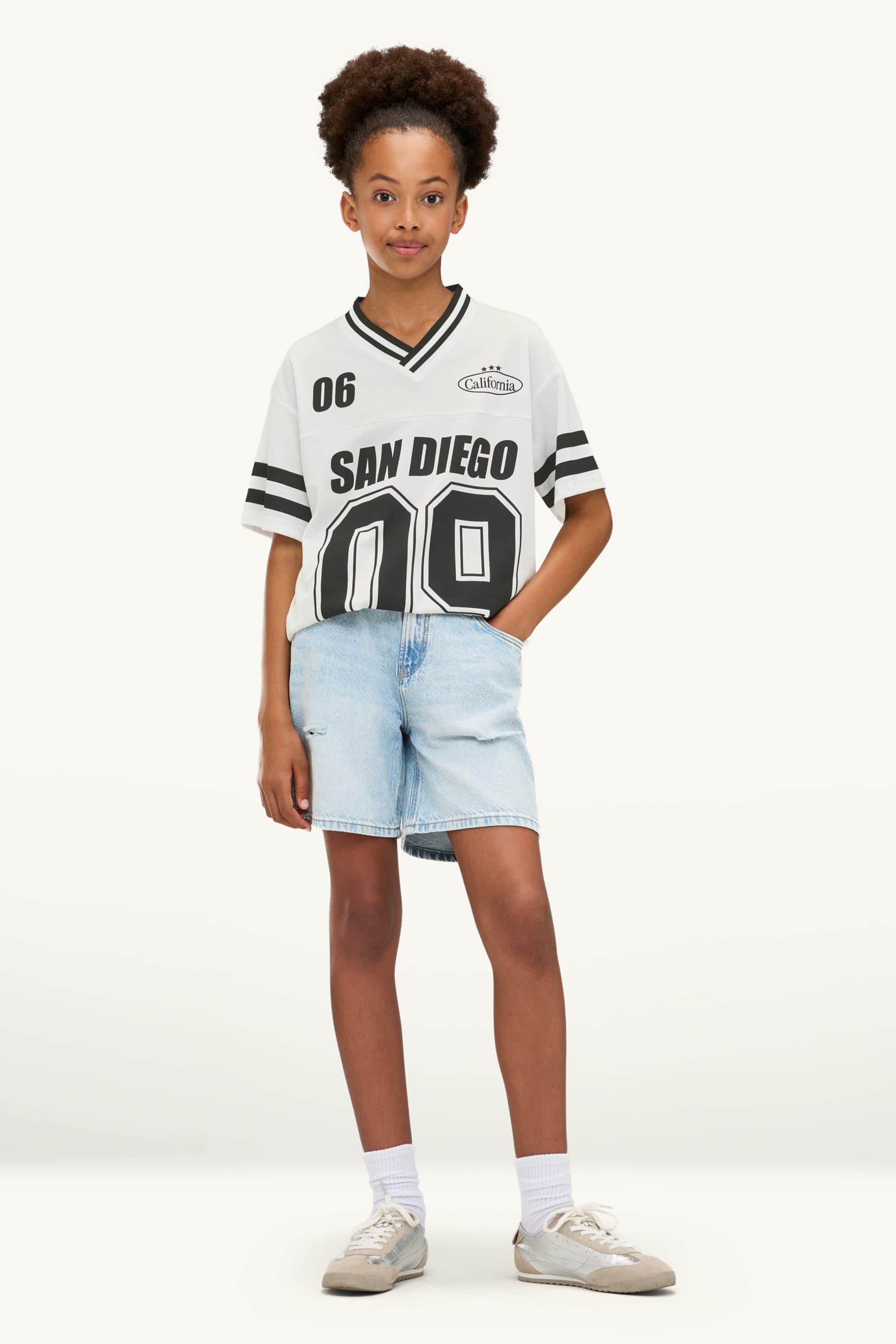 San Diego - short sleeve T-shirt - oversized white / black