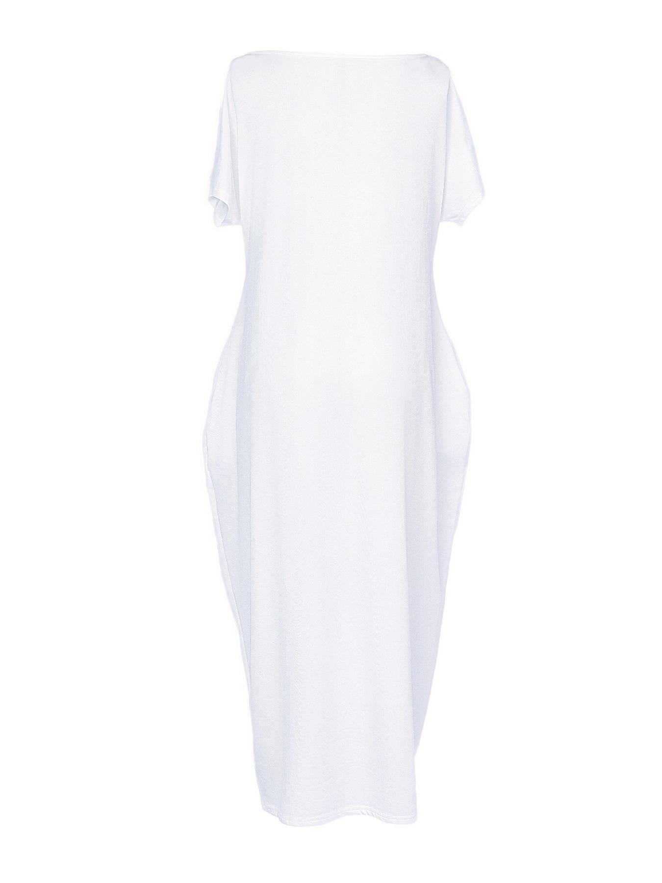 Women's Solid Color Batwing Sleeve Lounge Dress, Casual Comfy Short Sleeve Nightdress for Daily Wear, Ladies Sleepwear for All Seasons Women's Solid Color Batwing Sleeve Lounge Dress, Casual Comfy Short Sleeve Nightdress for Daily Wear, Ladies Sleepwear for All Seasons