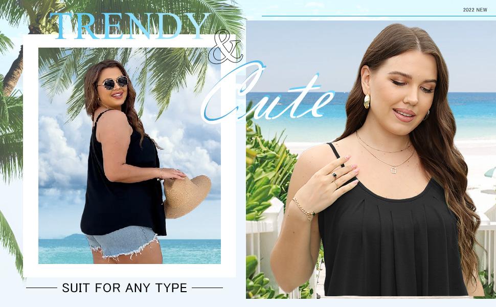 WIHOLL Summer SwimWeek Tank Tops for Women Vacation Outfits 2024 Fashion Trendy Clothes