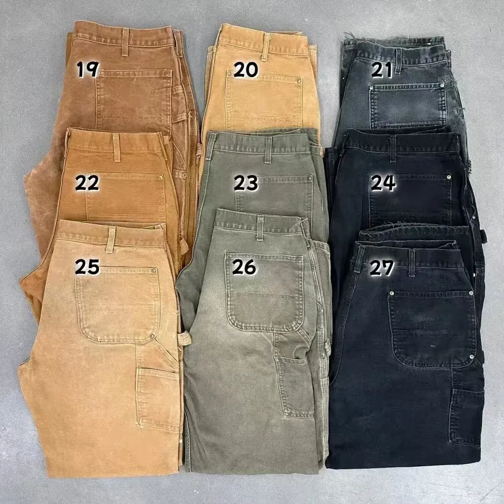 Men's Loose Fit Washed Duck Utility Work Pant 9-PACK with 7 Pockets