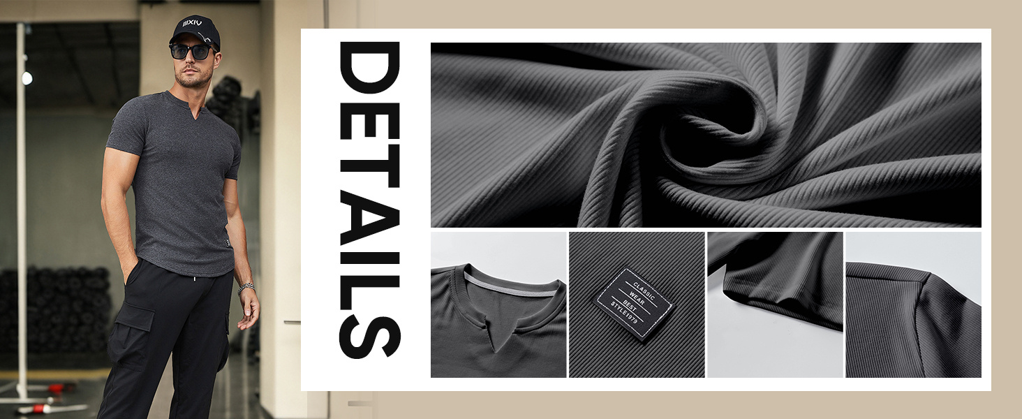 Men's 12-Pack Cotton Longline Henley V-Neck T-Shirts