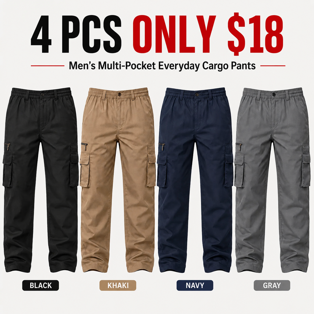 Men's Multi-Pocket Everyday Cargo Pants