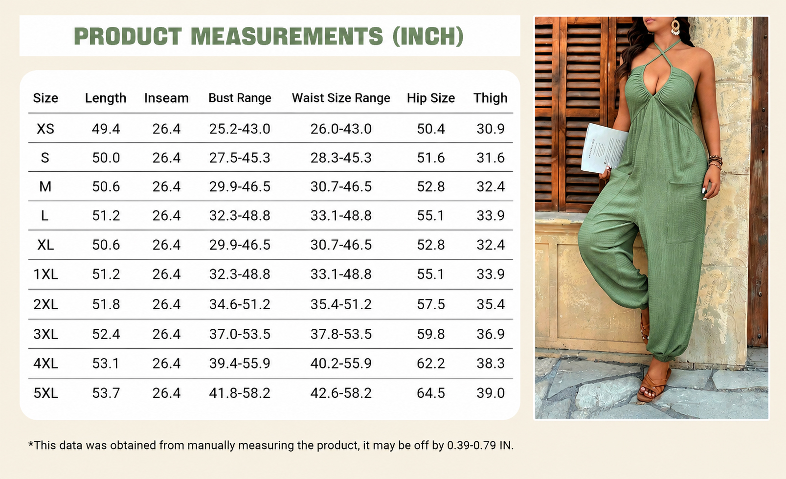 Women's Plus Solid Color Pocket Open Back Jumpsuit