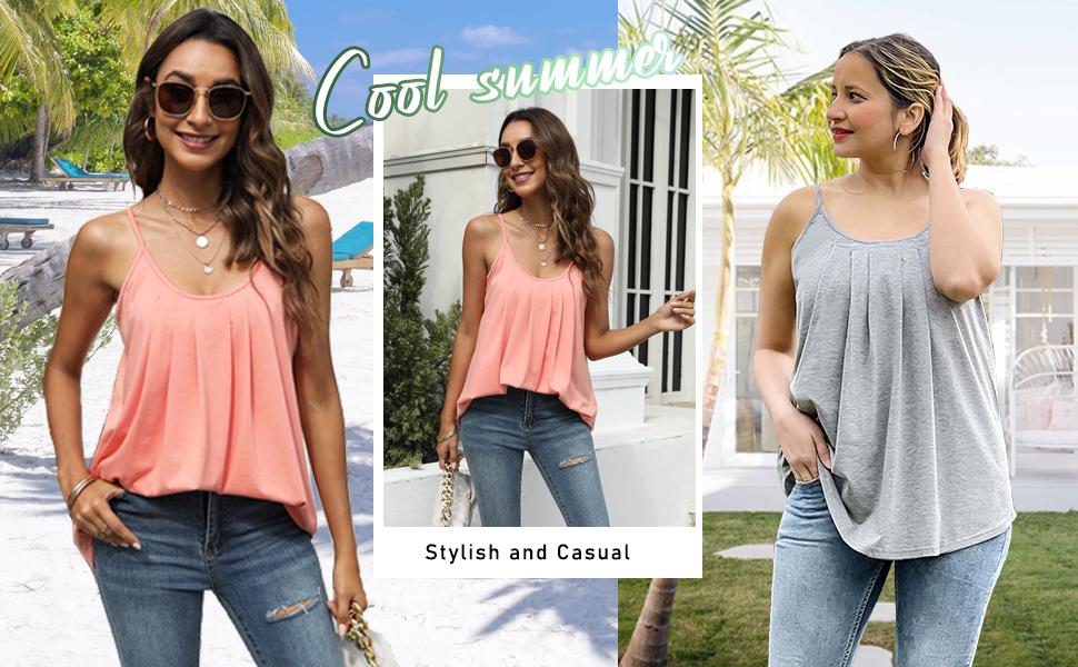 WIHOLL Summer SwimWeek Tank Tops for Women Vacation Outfits 2024 Fashion Trendy Clothes