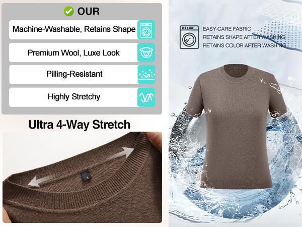 ⚡FINAL SALE⚡- Women's Soft Knit Short Sleeve Sweater Top - Relaxed Fit Contrast Trim Casual Pullover