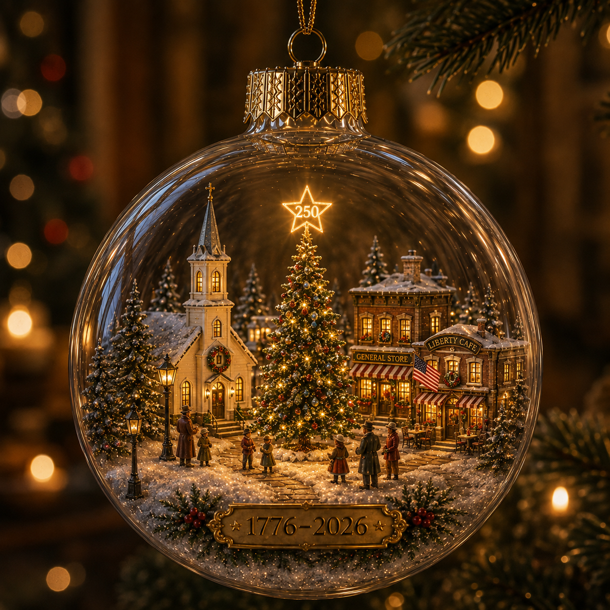 🔥 Limited-Time 70% OFF – 🇺🇸✨ America 250th Anniversary Light-Up Christmas Globe Ornament | 1776–2026 Commemorative Holiday Collection 🎄