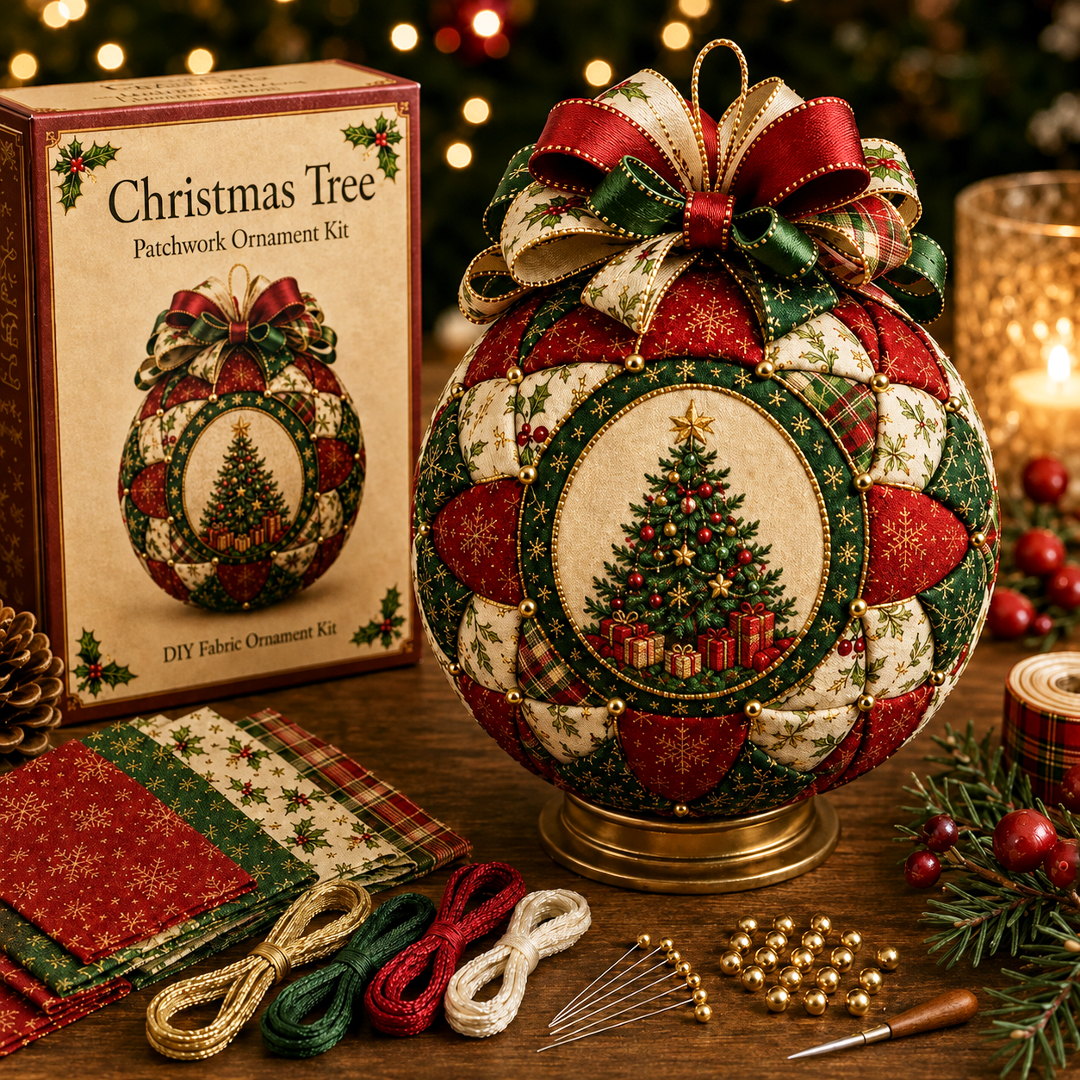 🔥Limited time 70% OFF -🎄🧵Christmas Classics Patchwork Ornament DIY Kit – A Cozy Handmade Christmas Craft