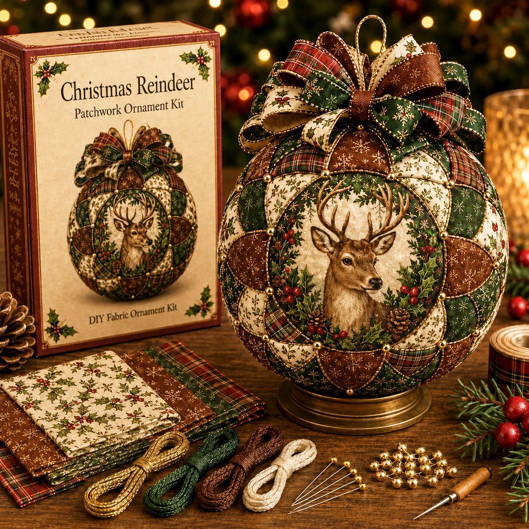 🔥Limited time 70% OFF -🎄🧵Christmas Classics Patchwork Ornament DIY Kit – A Cozy Handmade Christmas Craft