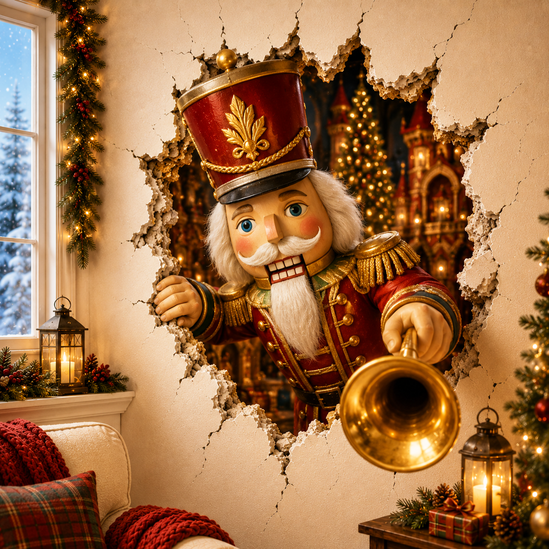 🔥Limited time 70% OFF -🎄🧱 Christmas Break-In 3D Wall Decal – Turn Your Wall Into A Holiday Surprise