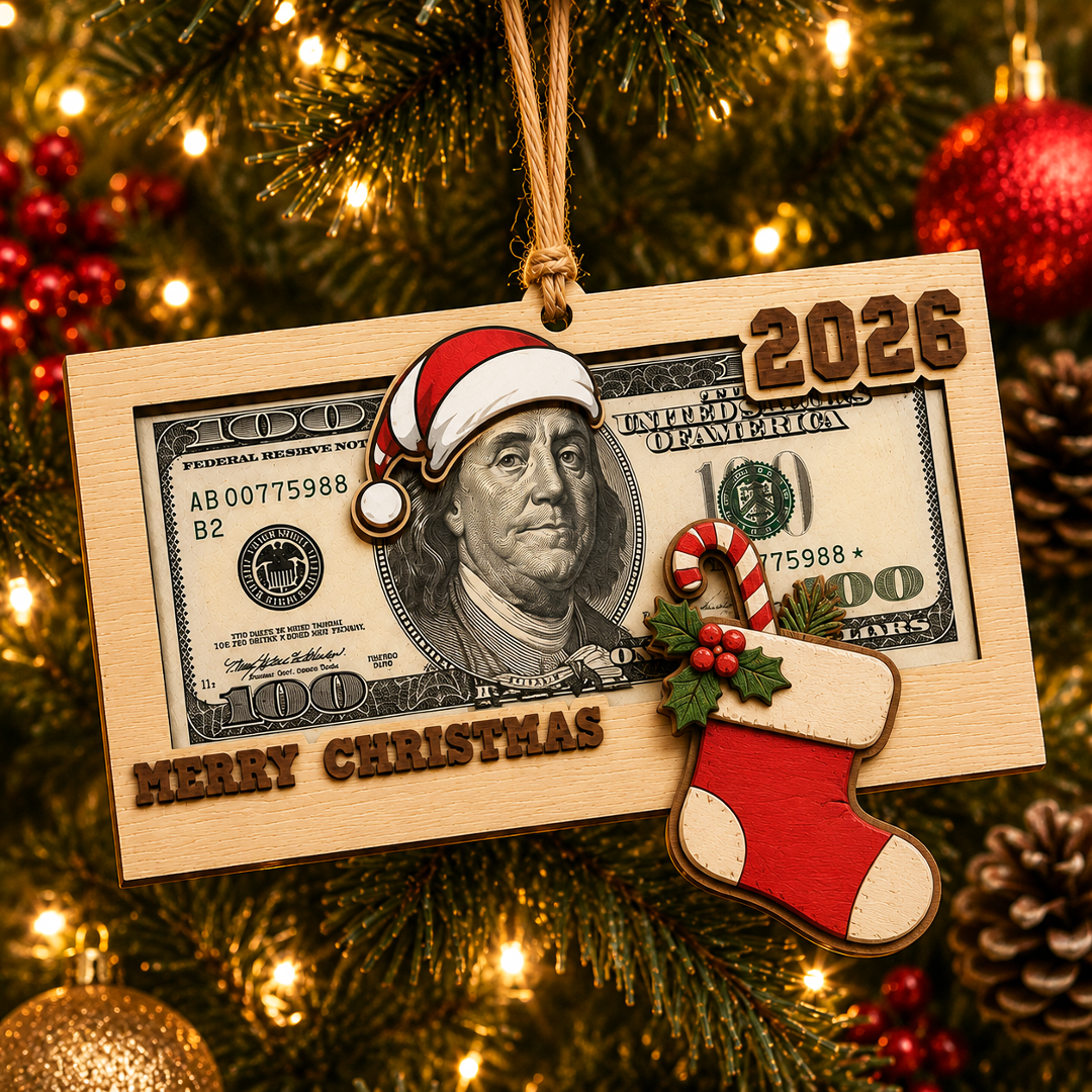 🔥Limited time 70% OFF -🎄 Wooden Christmas Money Holder Ornament – Make Cash Feel Like a Real Christmas Gift
