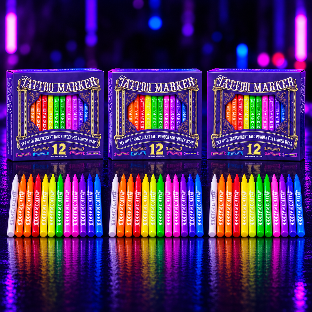 🔥Last 40pcs🎉 -✨🎨Novocanvas Glow Party Tattoo Pens – Light Up Your Look 