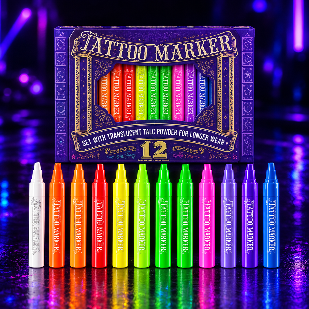 🔥Last 40pcs🎉 -✨🎨Novocanvas Glow Party Tattoo Pens – Light Up Your Look 