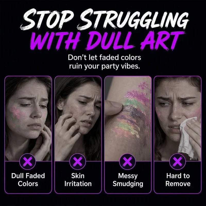 🔥Last 40pcs🎉 -✨🎨Novocanvas Glow Party Tattoo Pens – Light Up Your Look 