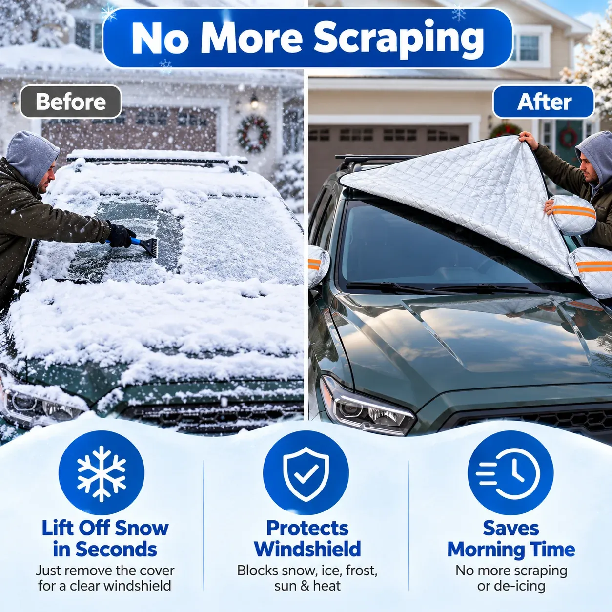 🔥Limited time 70% OFF -🚗❄️All-Season Magnetic Windshield Cover – Snow, Ice & Frost Protection