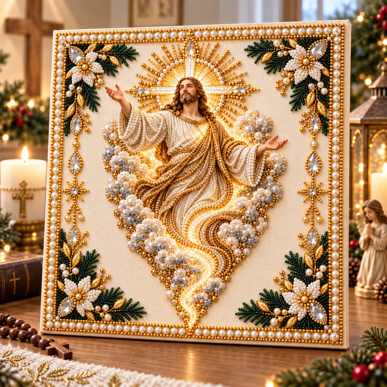 🔥Last 40pcs🎉 -✝️ Beginner-Friendly Christian Pearl Bead Art Kit (❤Same as the Vedio)