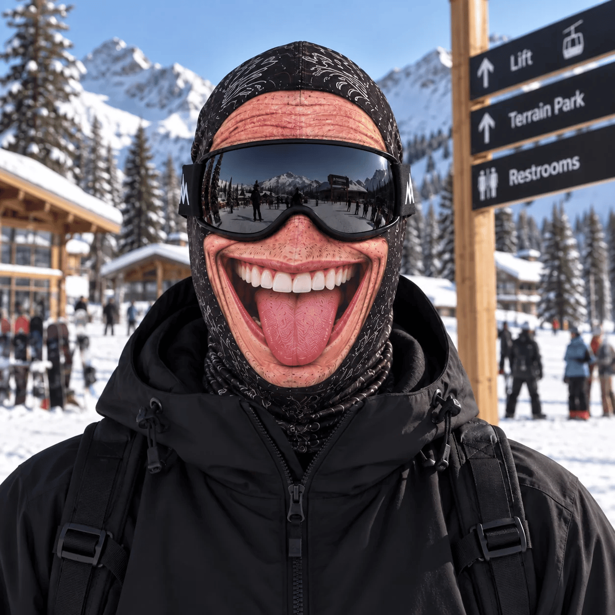 🔥Last 40pcs🎉 -🎿 Realistic Face Balaclava – Funny Ski & Snowboard Mask for Cold Weather Adventures