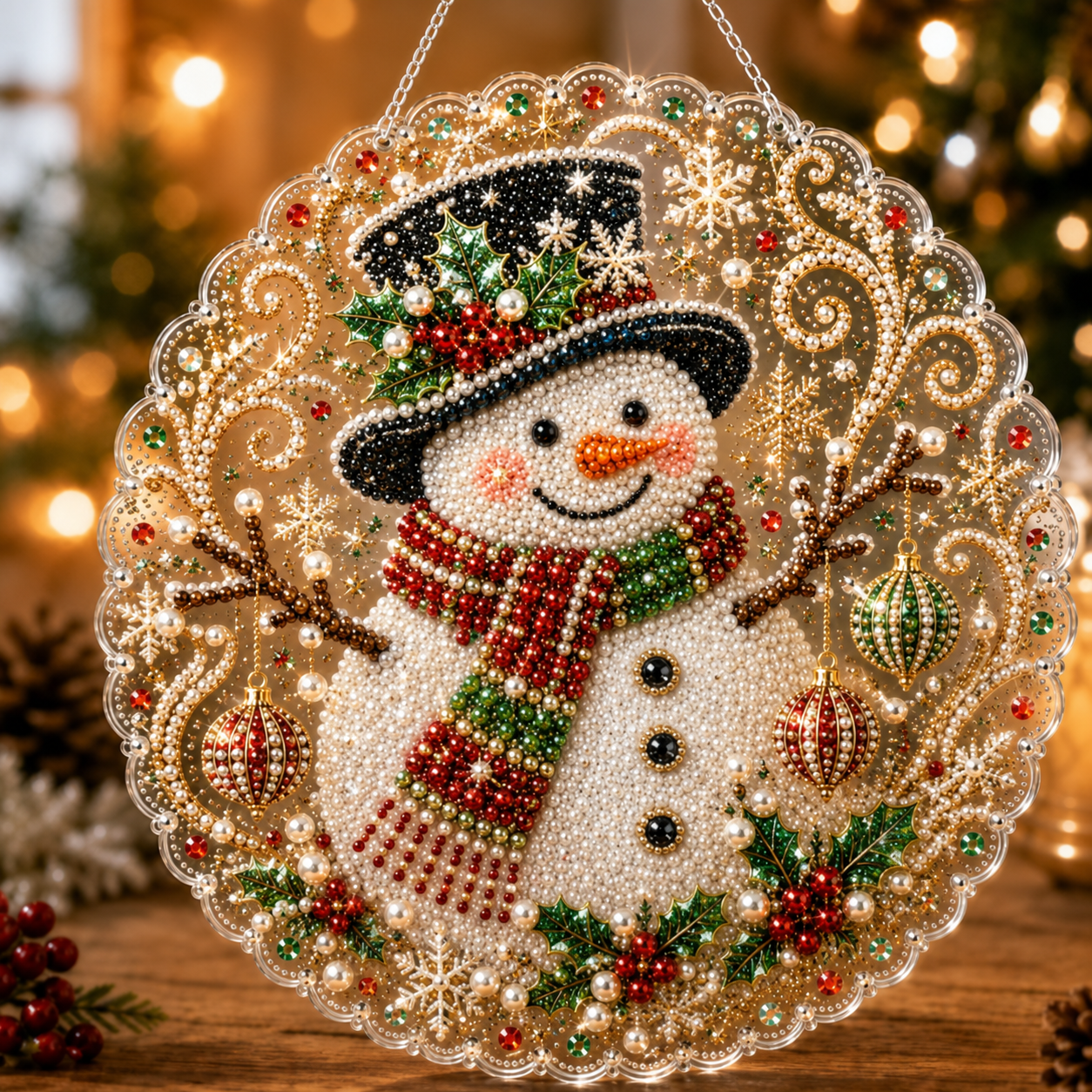 🔥Limited time 70% OFF - 🎅✨Christmas Pearl Diamond Art Hanging Ornament Kit - Sparkling DIY Window Ornament