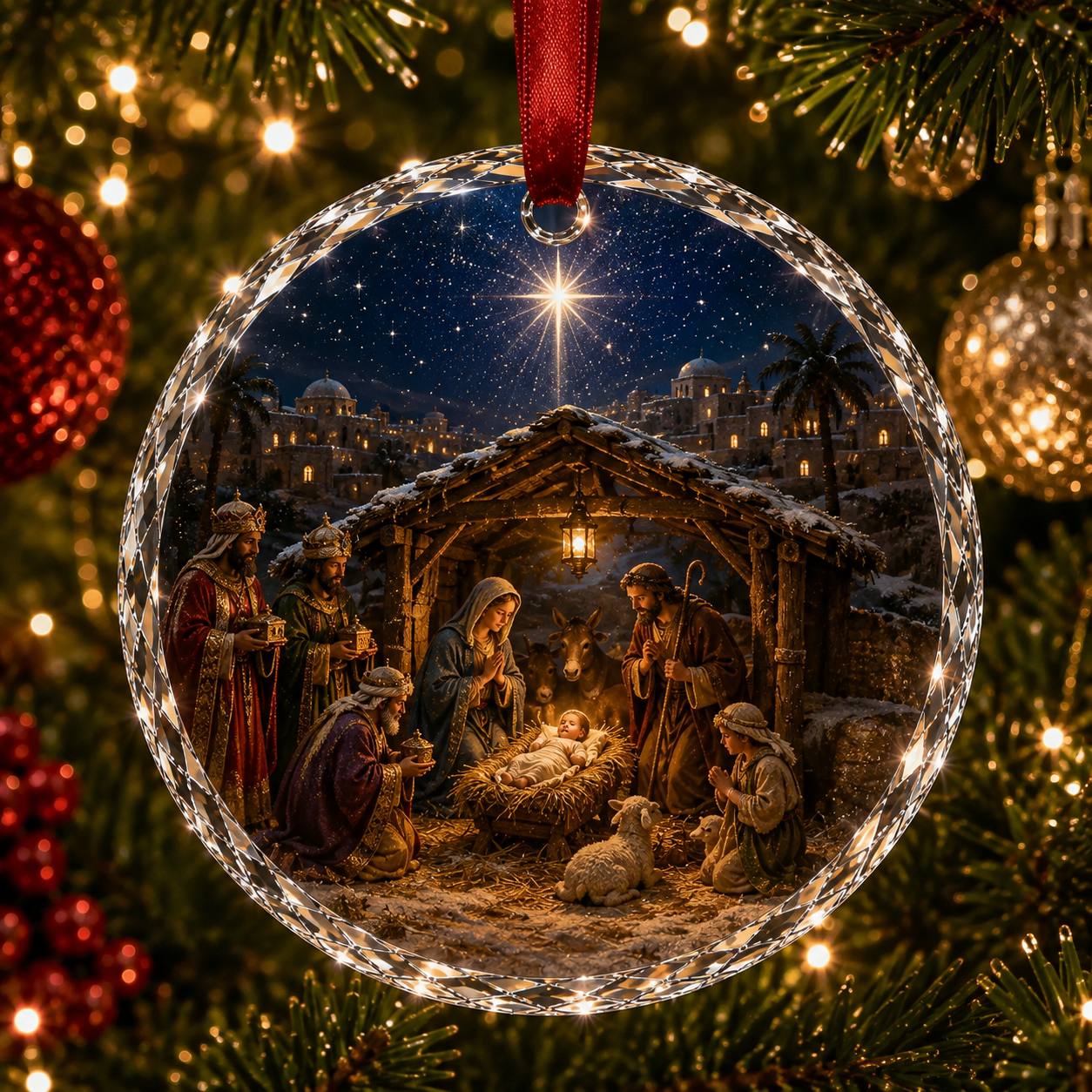 🔥Limited time 70% OFF -✨🎄Christmas Landscape Scene Ornament – Festive Holiday Hanging Decoration