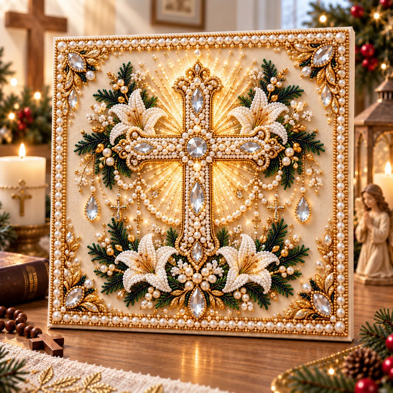 🔥Last 40pcs🎉 -✝️ Beginner-Friendly Christian Pearl Bead Art Kit (❤Same as the Vedio)
